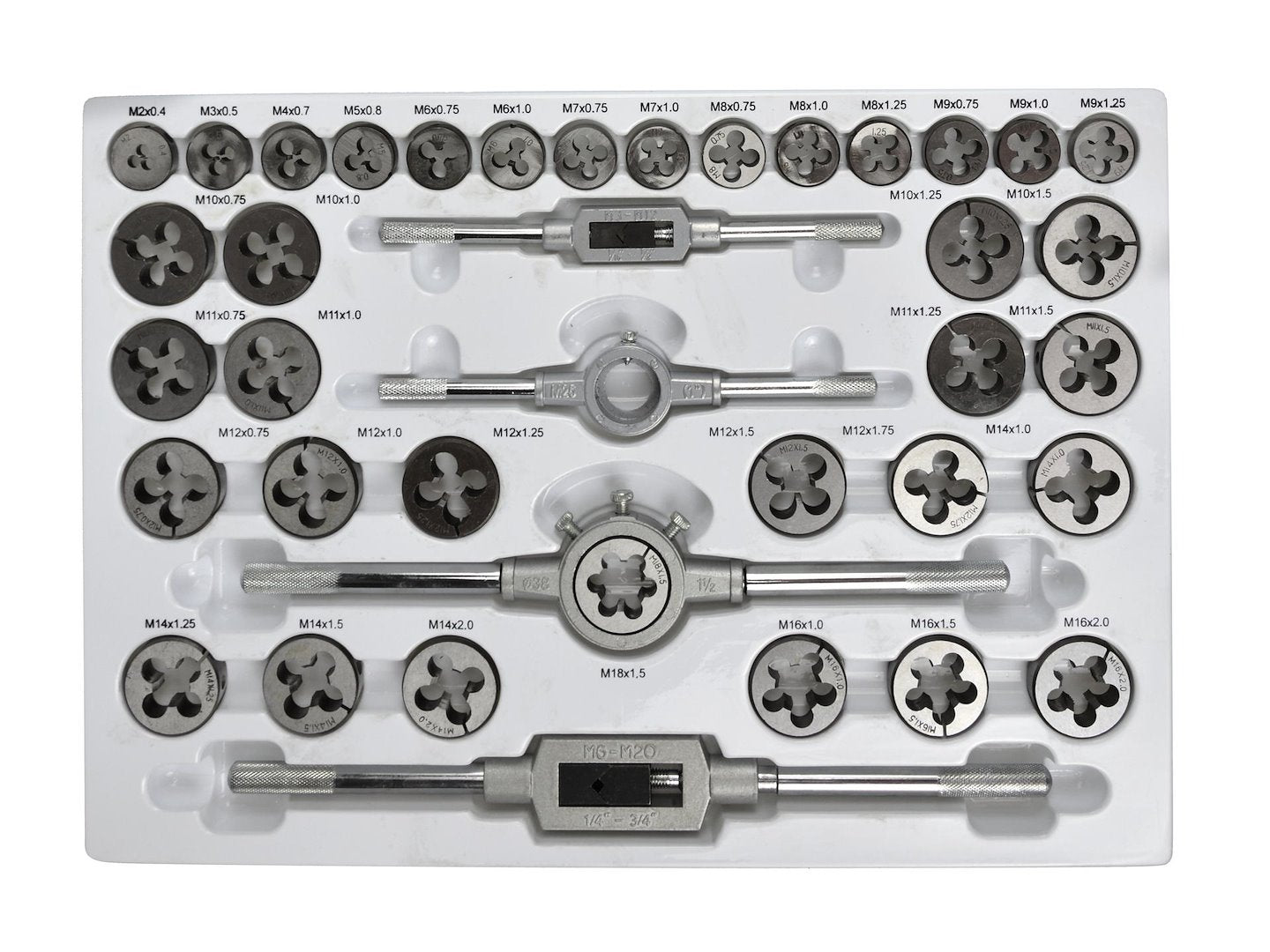 SET TAROZI SI FILIERE 110 PIESE, PENTRU FILETE INTERIOARE SI EXTERIOARE - GEKO