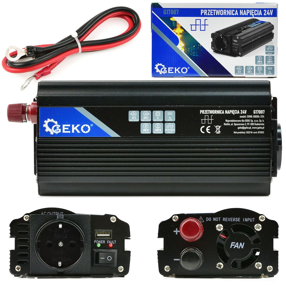 INVERTOR DE TENSIUNE 24-220V 800/1600W GEKO
