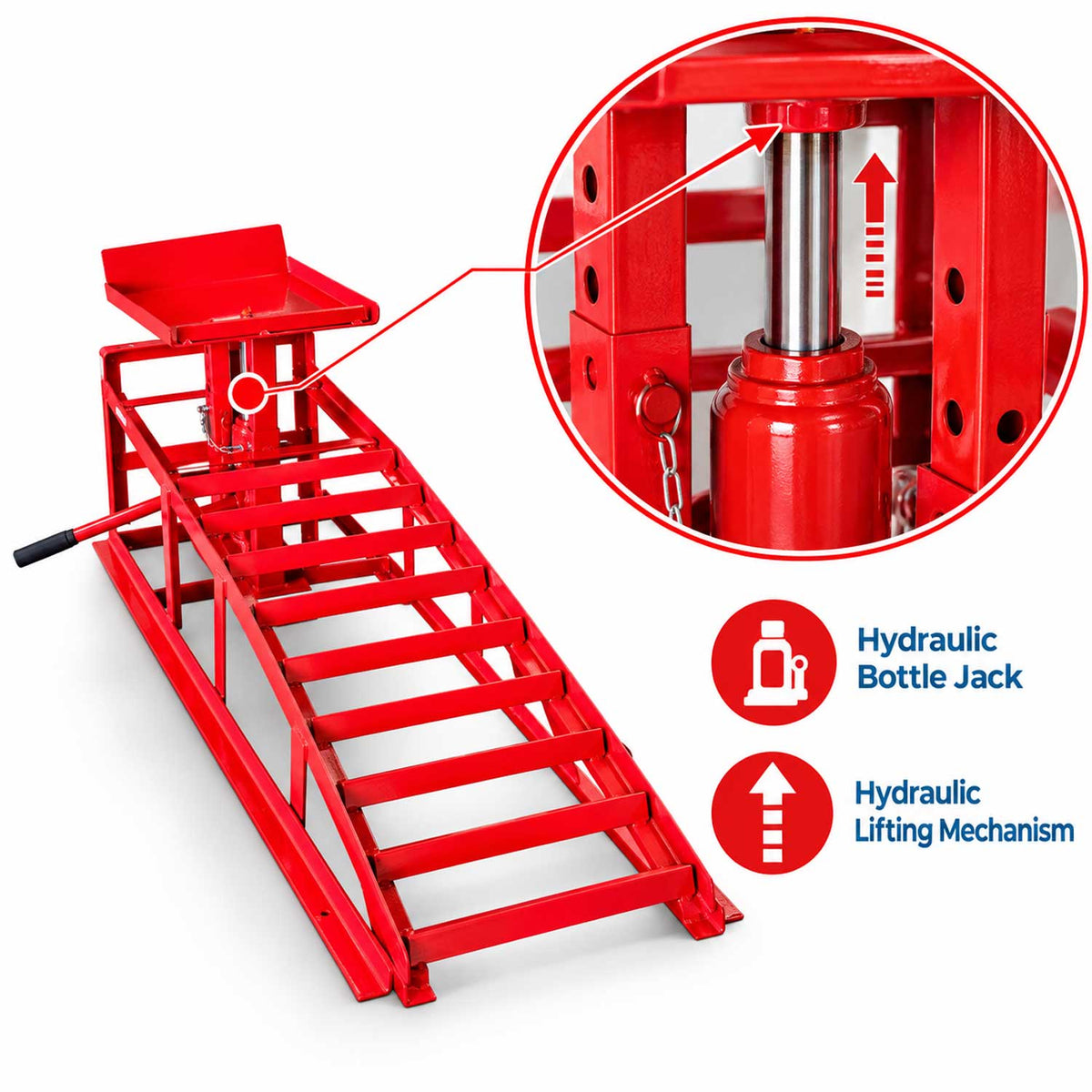Set rampa auto cu elevare hidraulica 2T GEBO TOOLS
