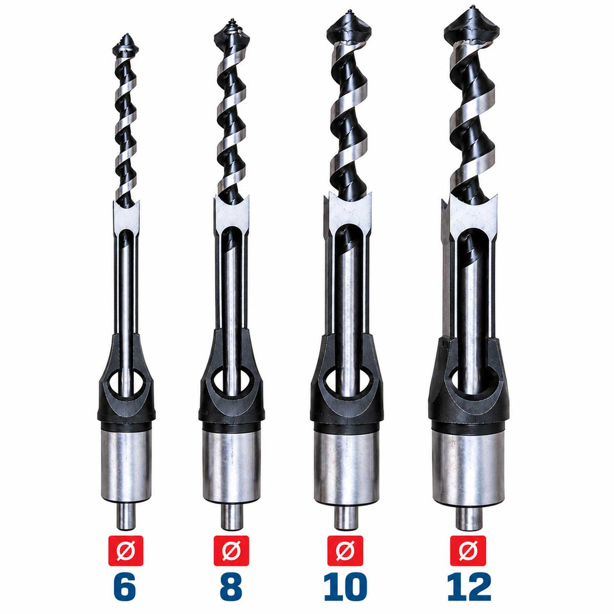 Set de 4 burghie pentru gaurit patrate in lemn GEBO TOOLS