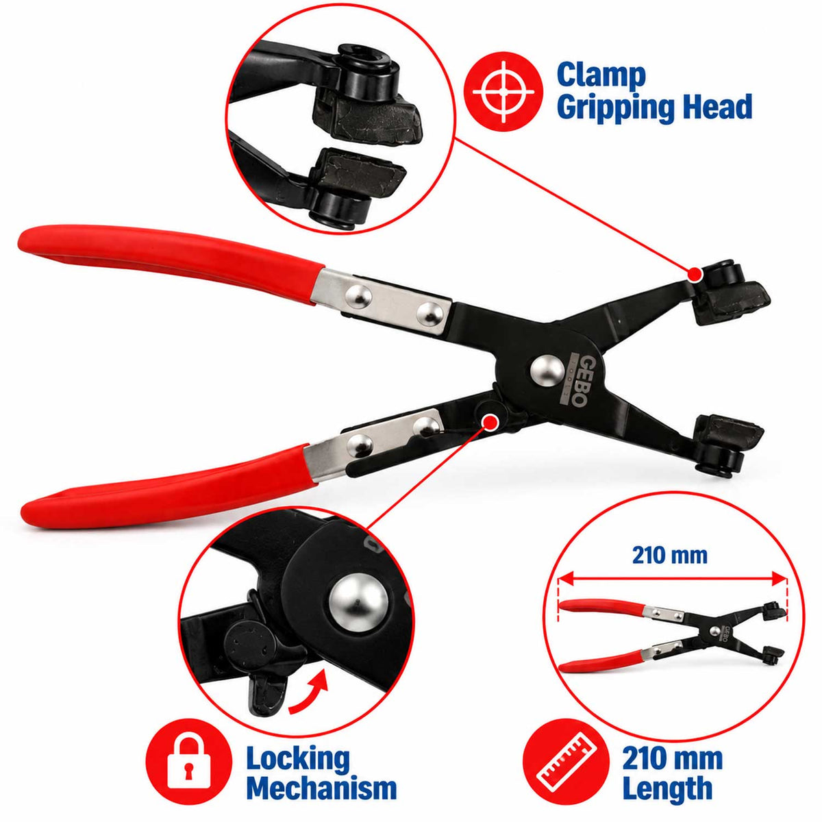 Cleste pentru coliere elastice 210mm GEBO TOOLS