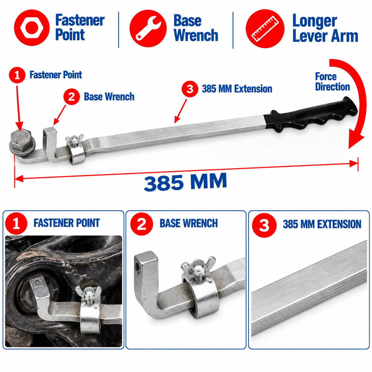 Extensie cheie inelara de forta 385mm GEBO TOOLS