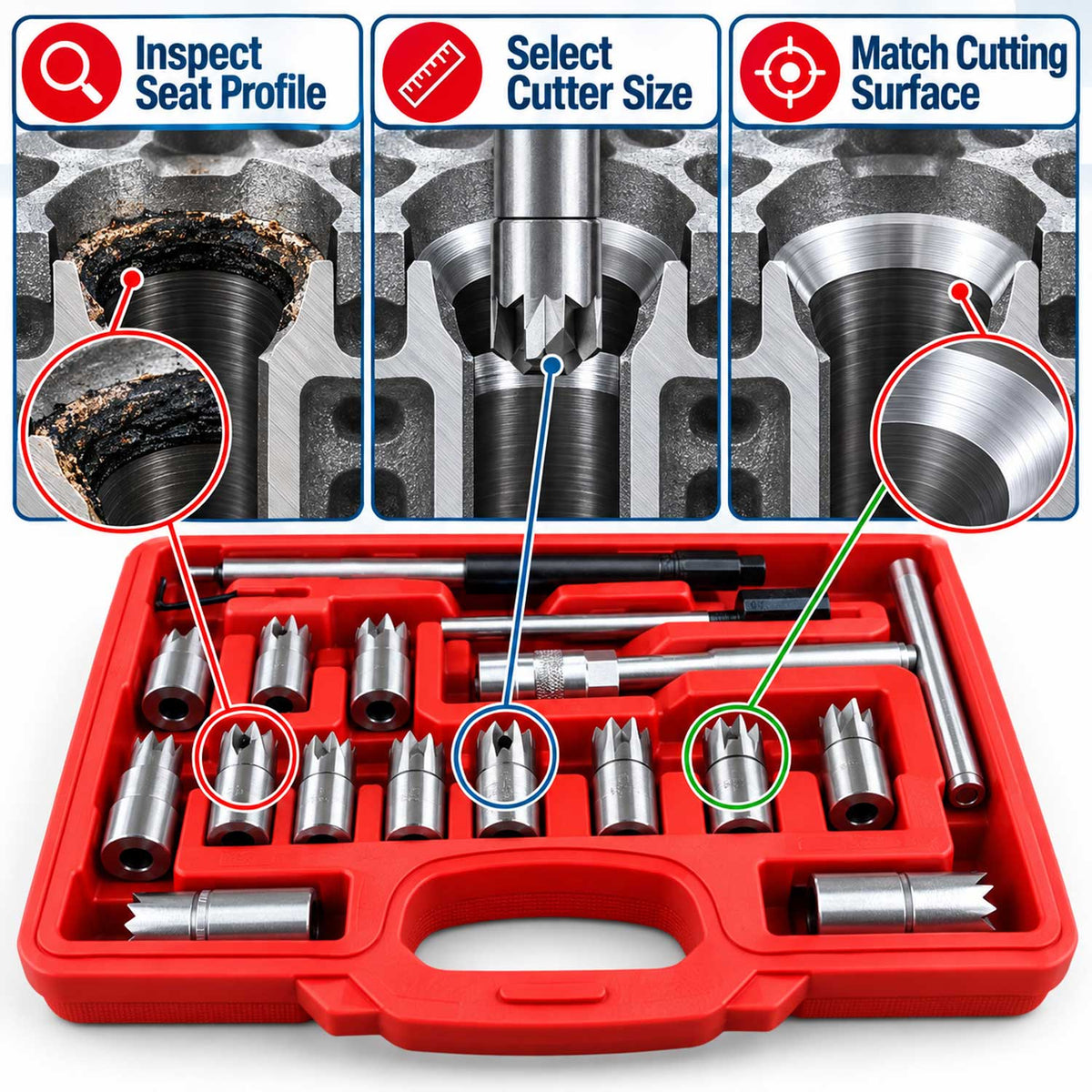 Trusa frezat locas injector 17 piese GEBO TOOLS