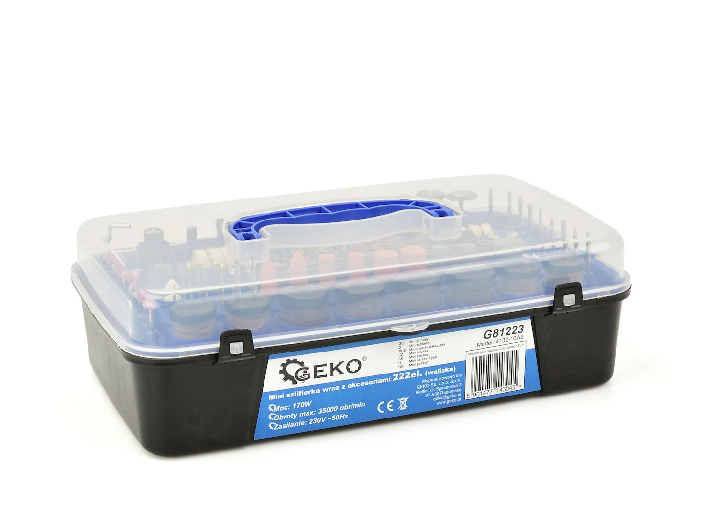 SET MINI POLIZOR CU ACCESORII 222 PIESE 220V GEKO