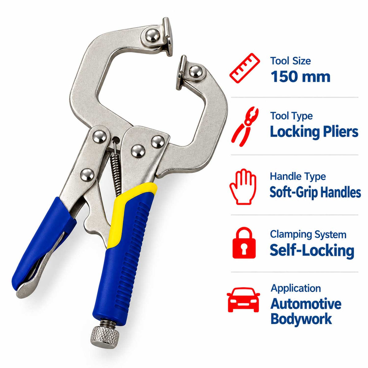 Cleste autoblocant pentru tinichigerie 150mm GEBO TOOLS
