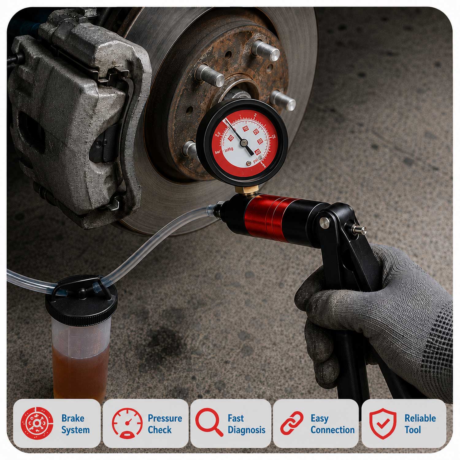 Pompa tester de presiune si vacuum GEBO TOOLS