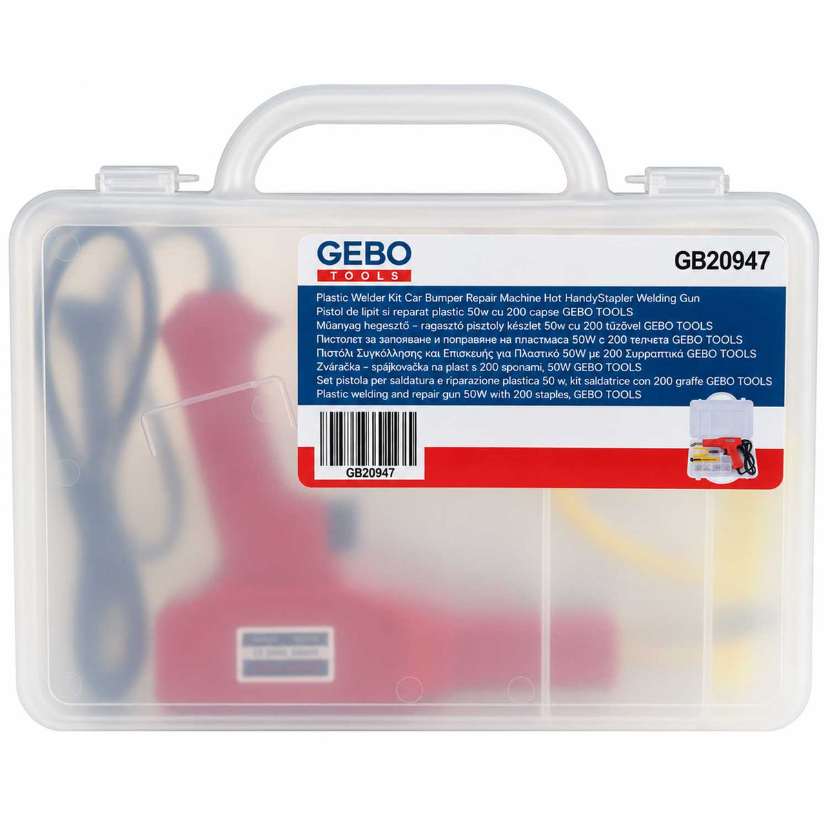 Pistol de lipit si reparat plastic 50w cu 200 capse Gebo Tools