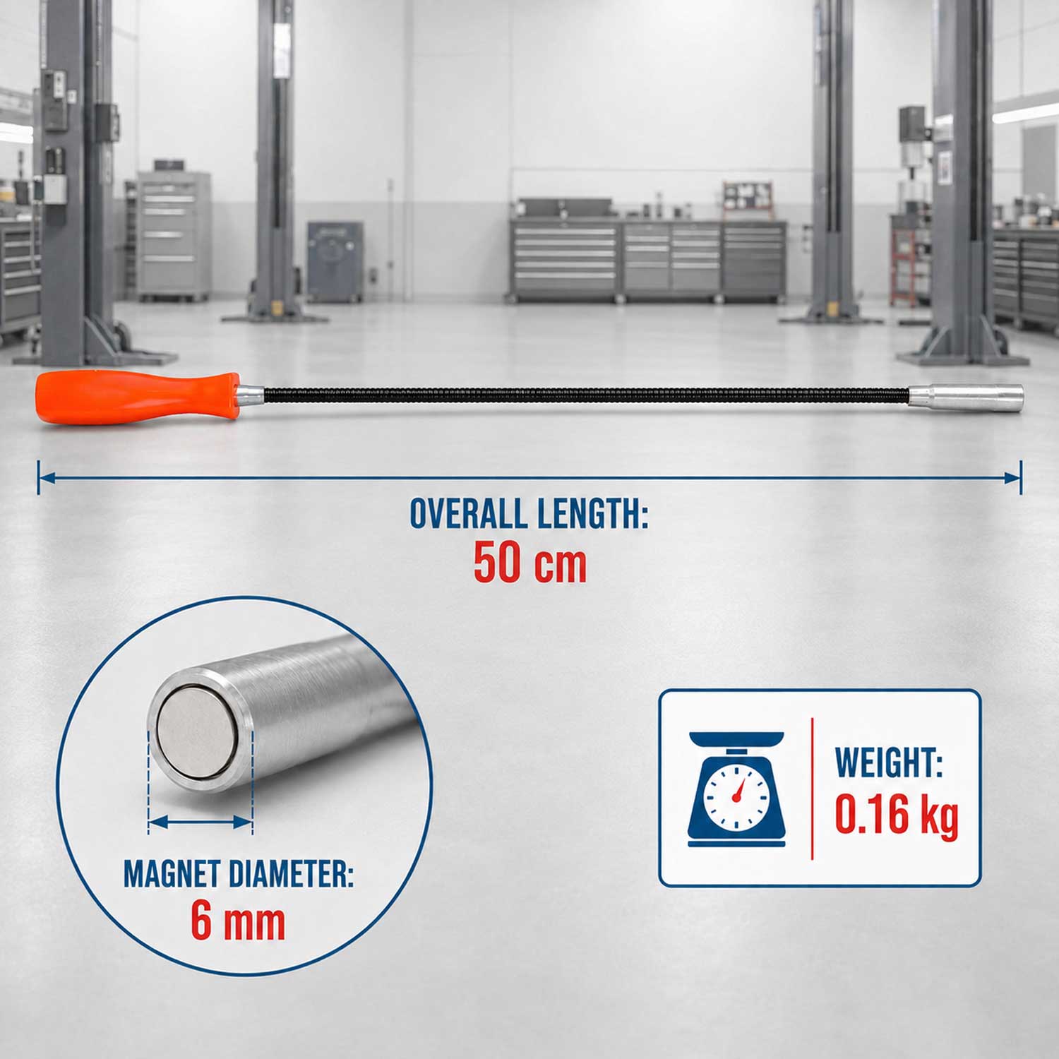 Recuperator piese flexibil cu magnet 50 cm GEBO TOOLS