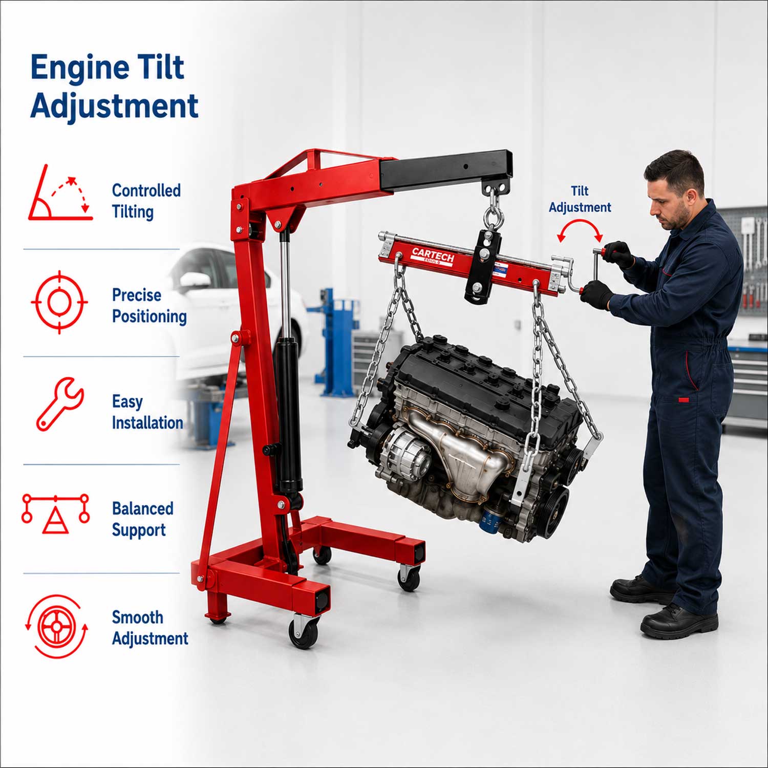 SUPORT ECHILIBRAT MOTOR 680 KG GEBO TOOLS