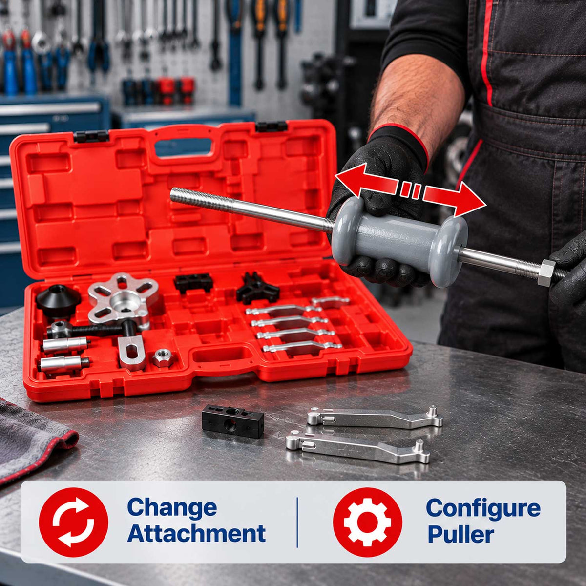 Extractor butuc si rulment cu ciocan culisant GEBO TOOLS