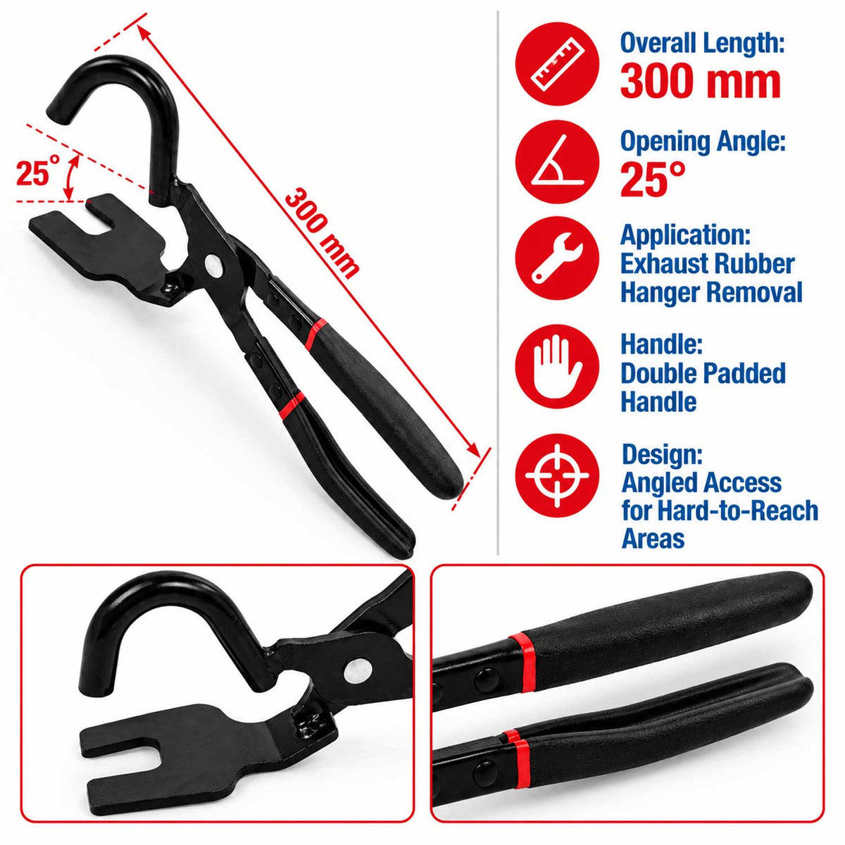 Cleste pentru demontat pufere de cauciuc la esapament 300mm GEBO TOOLS