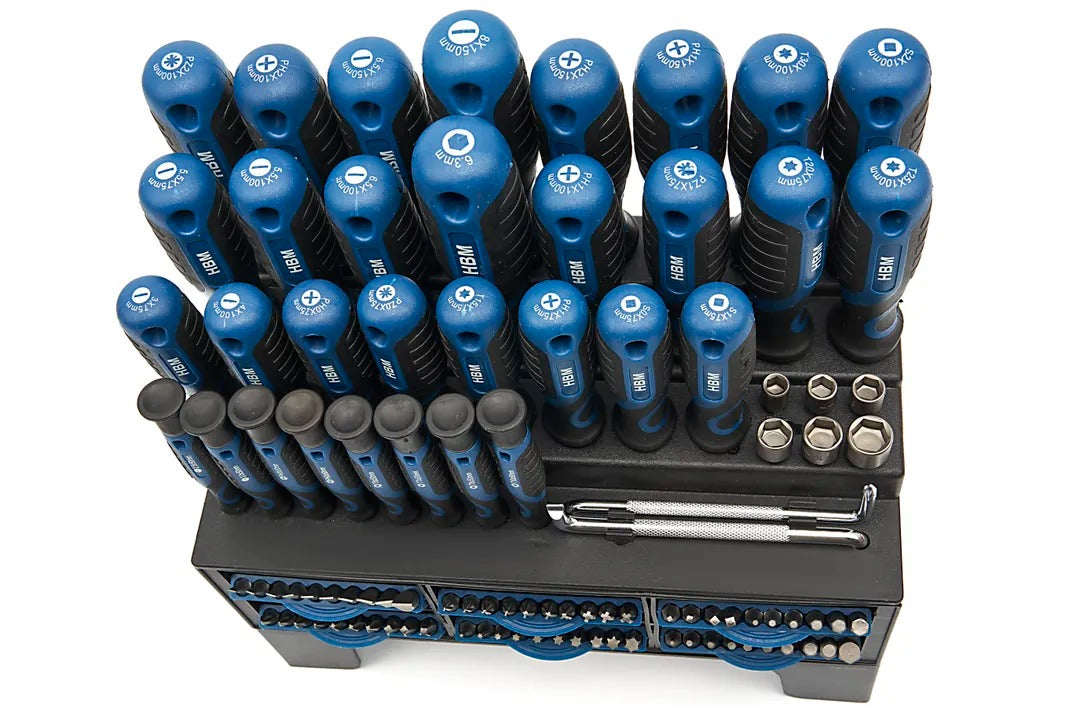 SET 100 PIESE: SURUBELNITE, BITI, CHEI TUBULARE, SUPORT RACK, OTEL CRV, MANER SOFT GRIP, HBM OLANDA