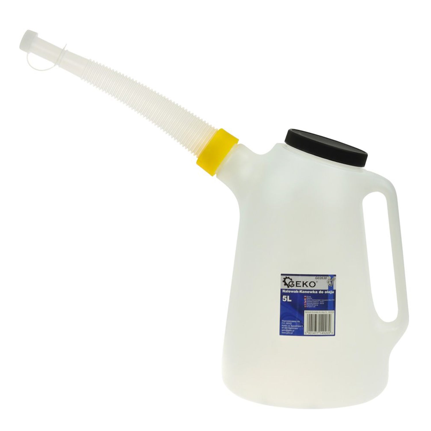 RECIPIENT GRADAT CU CAPAC SI FURTUN FLEXIBIL PENTRU ULEI SI ANTIGEL, 5L - GEKO