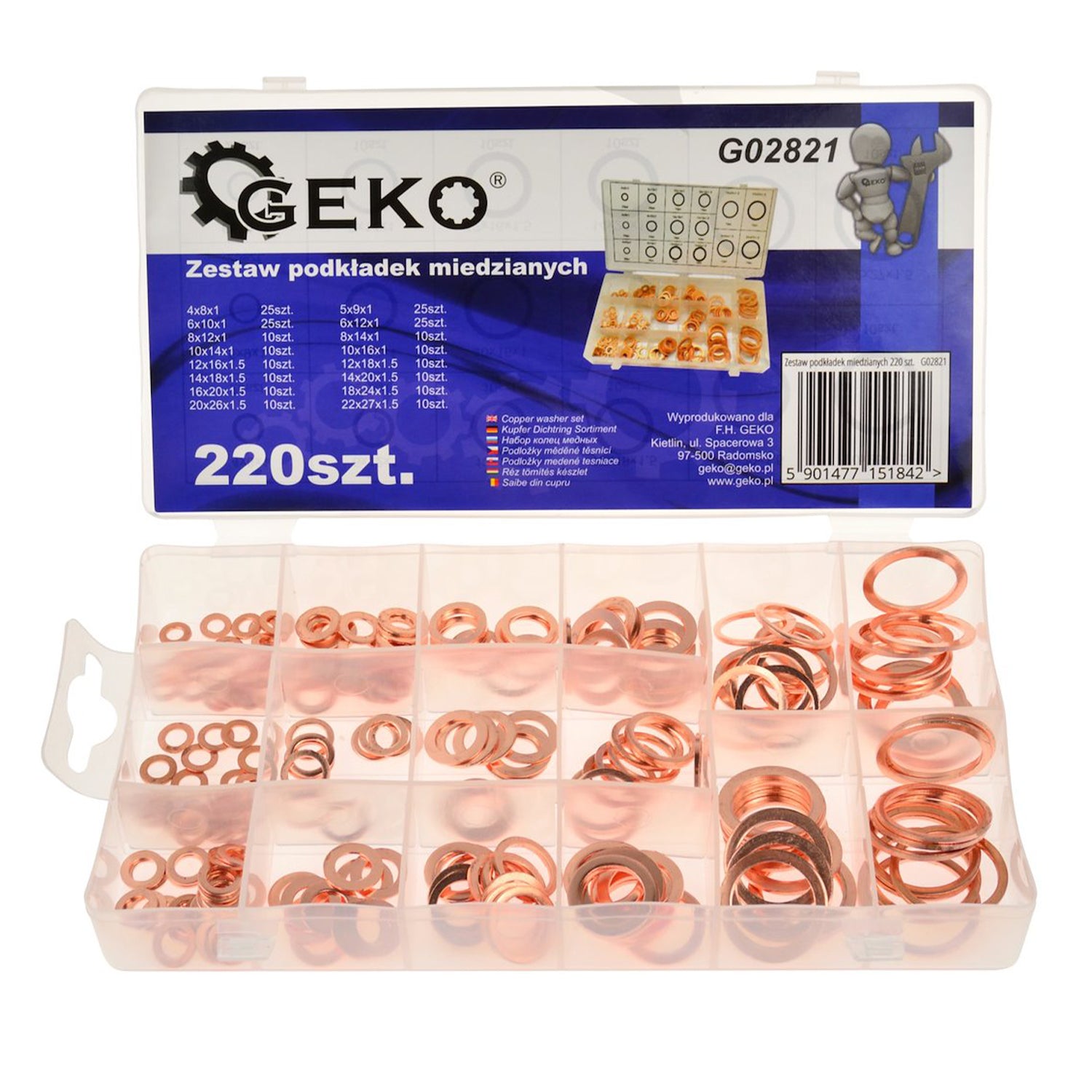 SET DE SAIBE DE CUPRU 220 PIESE GEKO