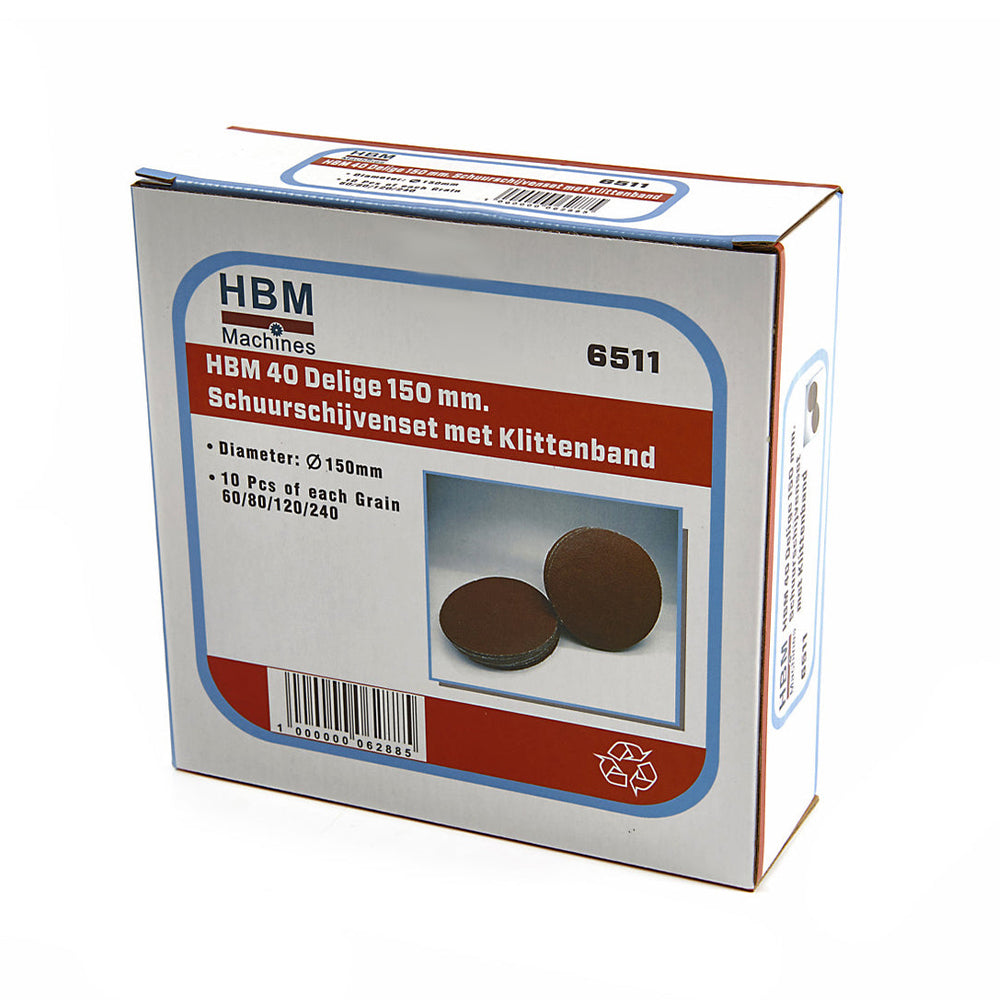 SET 40 BUCATI HARTIE ABRAZIVA DE SLEFUIRE VELCRO 150MM