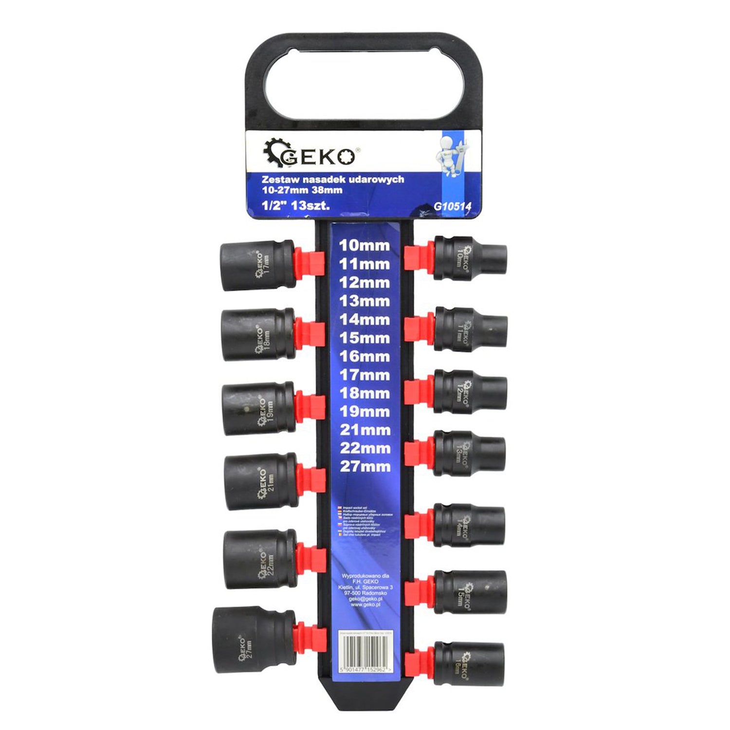 SET CHEI TUBULARE IMPACT 1/2'' 10-27MM 13 PIESE GEKO