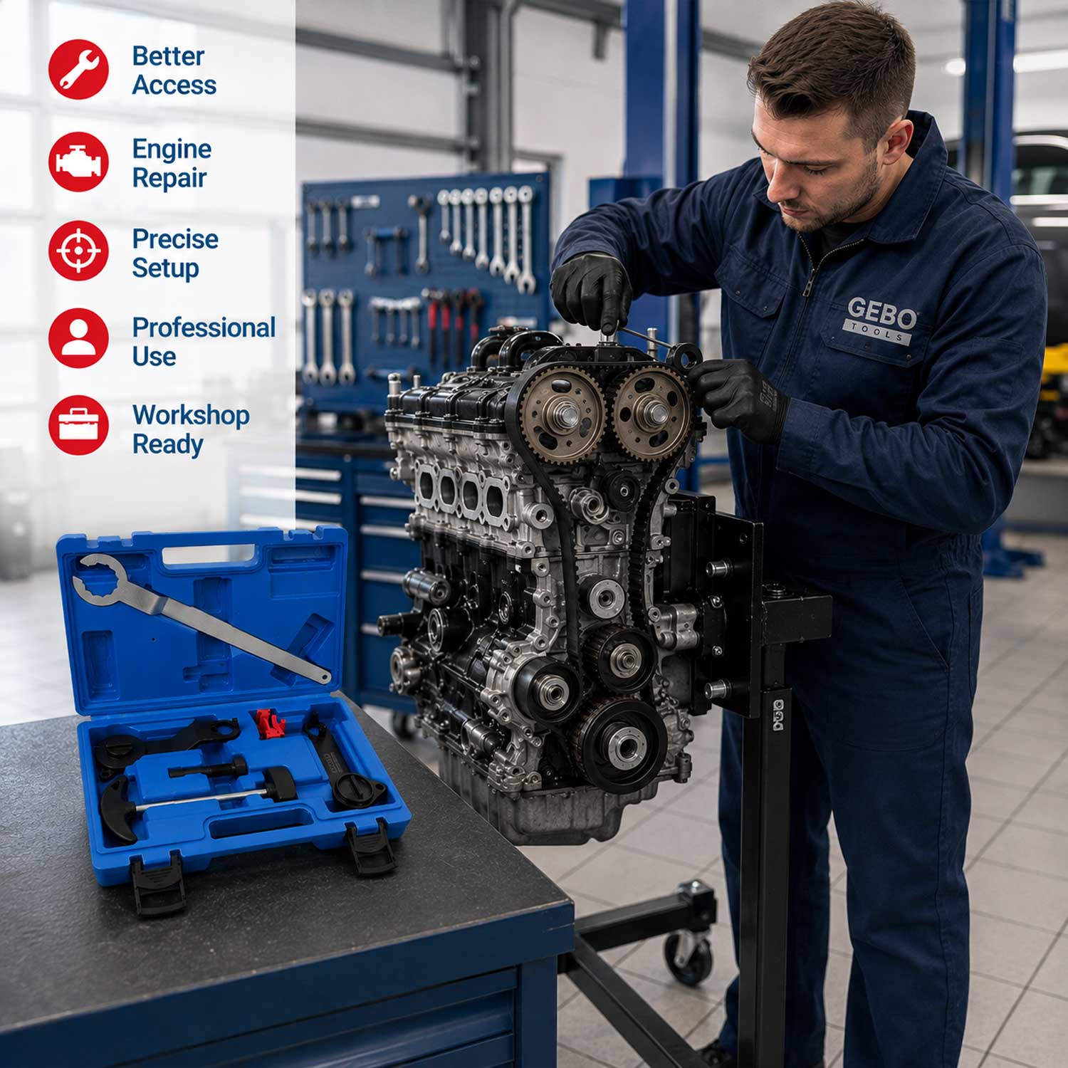 Trusa fixare distributie VAG 1.0 1.2 1.4 TSI tFSI tgi GEBO TOOLS