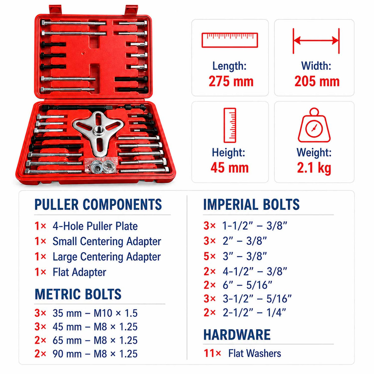 Trusa extractor tambur 46 piese GEBO TOOLS