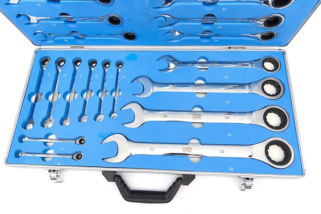 TRUSA CHEI COMBINATE CU CLICHET 6-32 MM 22 PIESE HBM