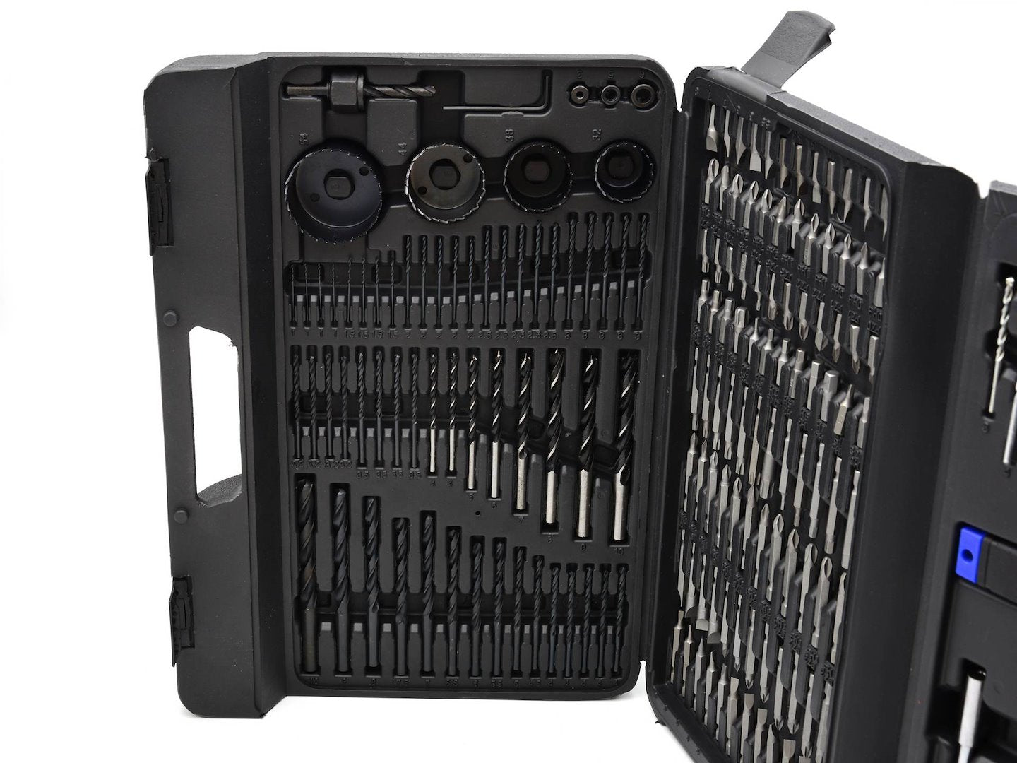 TRUSA 217 PIESE BURGHIE, BITI, TUBULARE SI ACCESORII PENTRU BORMASINA SI SURUBELNITA – METAL, LEMN, BETON