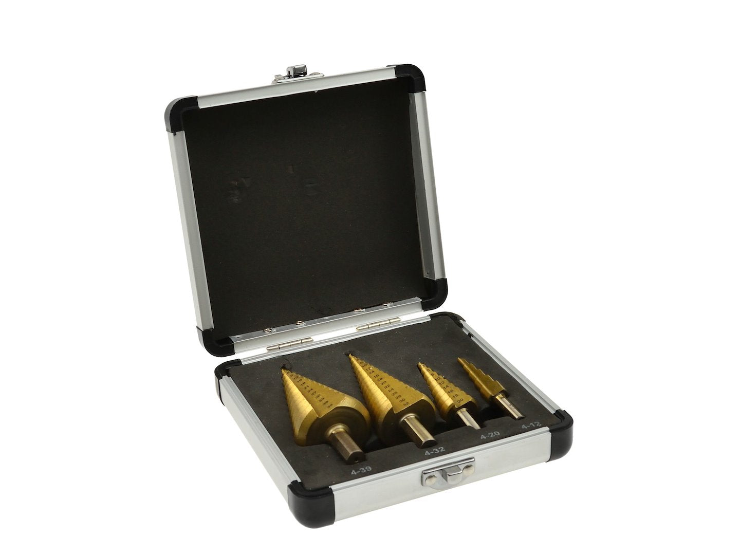 SET 4 BURGHIE CONICE IN TREPTE HSS TiN (4-12 / 4-20 / 4-32 / 4-39MM) - GEKO