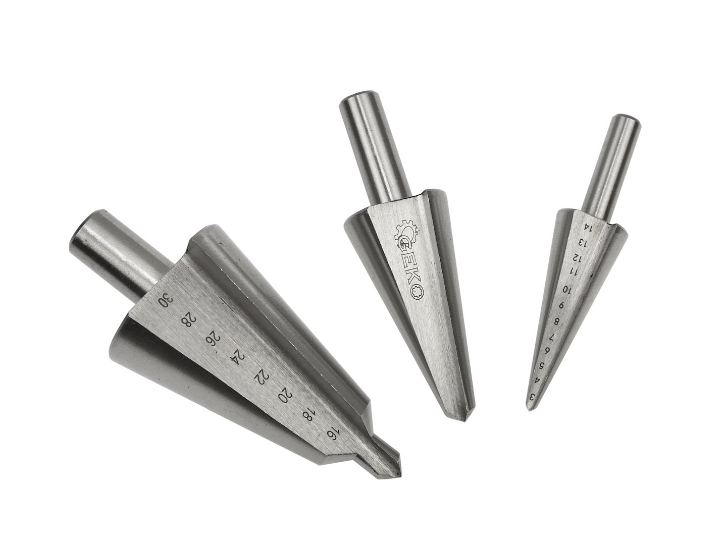 SET 3 BURGHIE CONICE HSS 3-30MM - GEKO