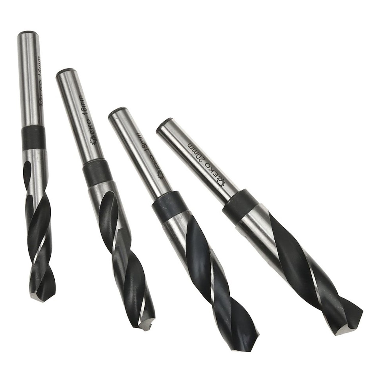 SET 4 BURGHIE HSS 4241 PENTRU METAL - 14, 16, 18, 20MM - GEKO