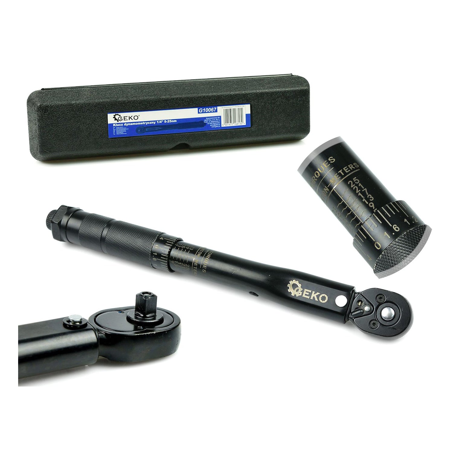 CHEIE DINAMOMETRICA 1/4'' 5-25NM BLACK GEKO