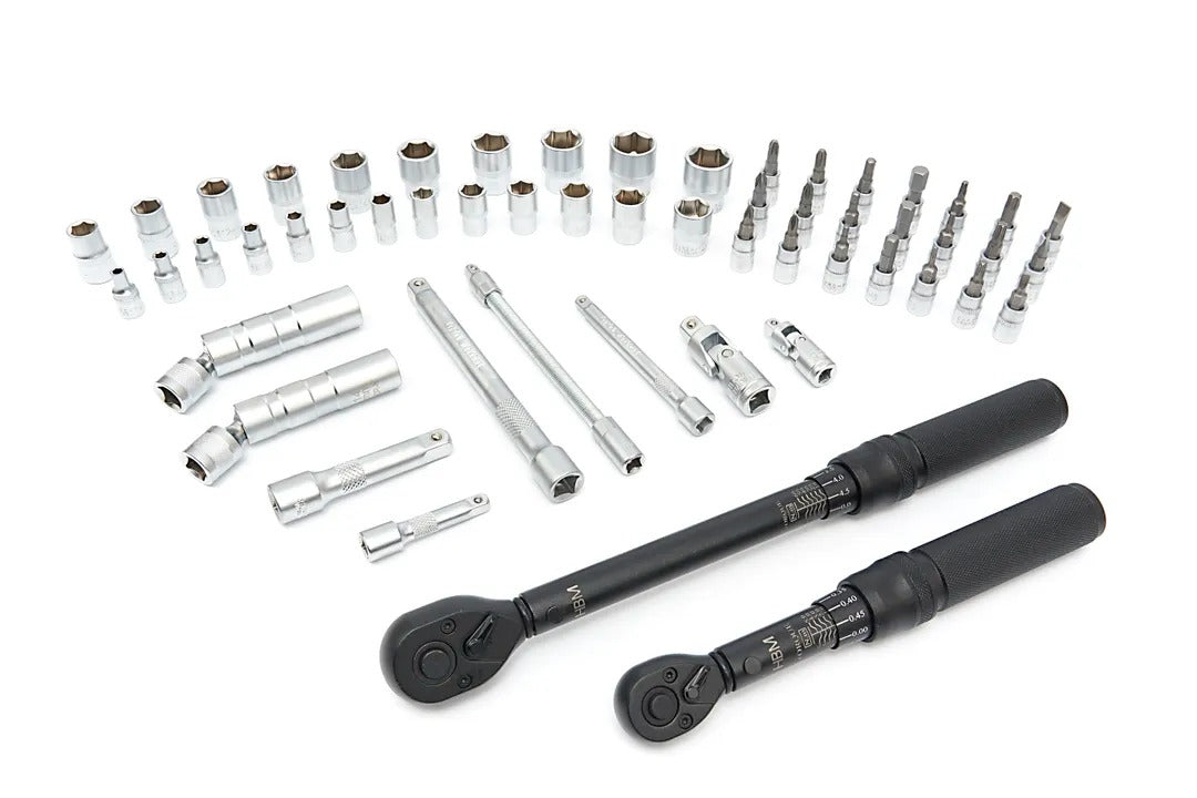 TRUSA CHEIE DINAMOMETRICA 1/4'' SI 3/8'' DE PRECIZIE 1-5Nm, 10-60Nm 55 PIESE HBM