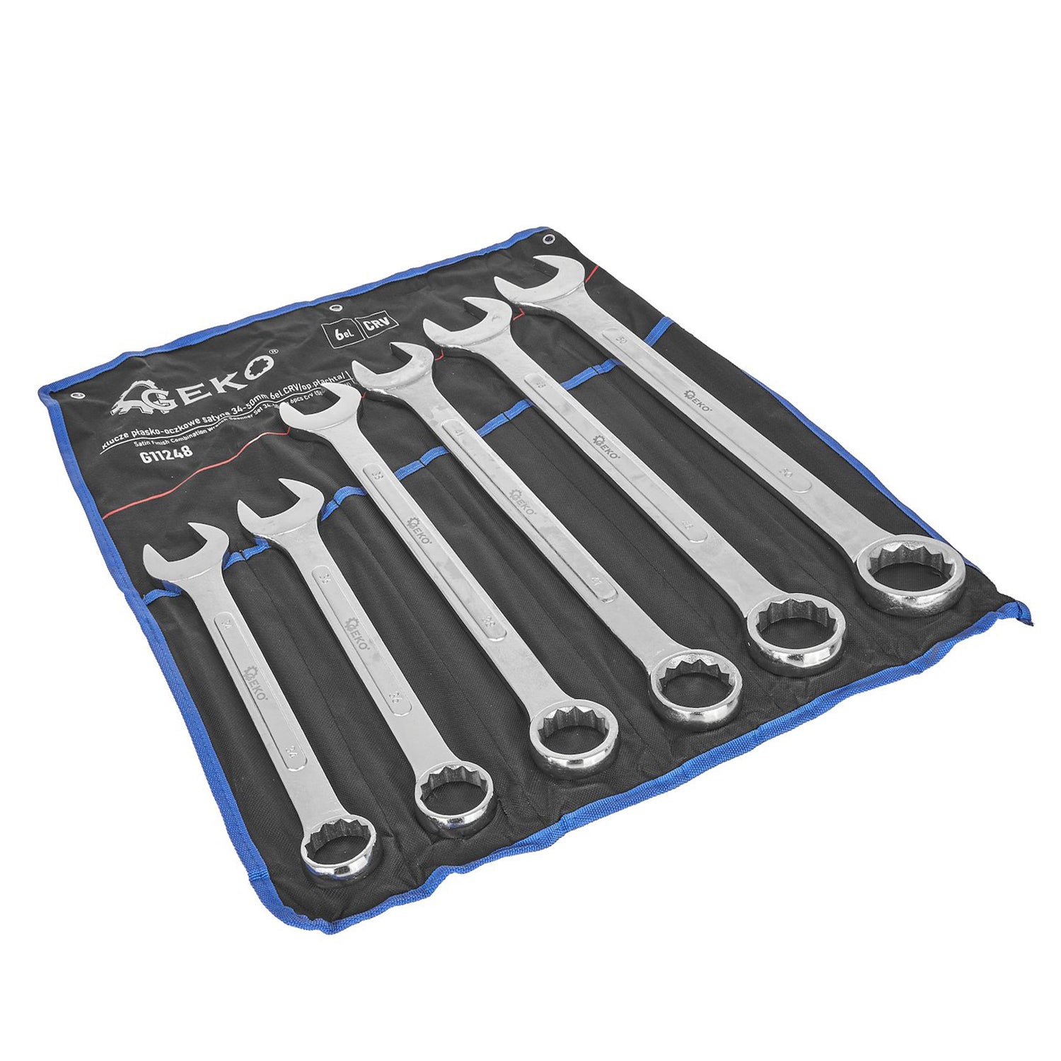 SET 6 CHEI COMBINATE FIXE SI INELARE SATINATE CrV 34-50MM - PENTRU CAMIOANE SI UTILAJE GRELE - GEKO