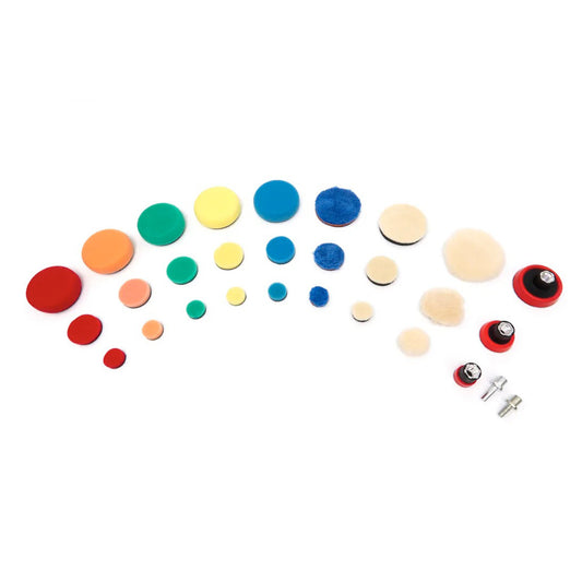 SET REZERVE BURETI PENTRU LUSTRUIT SI POLISH AUTO  M14X6MM  29 PIESE HBM OLANDA