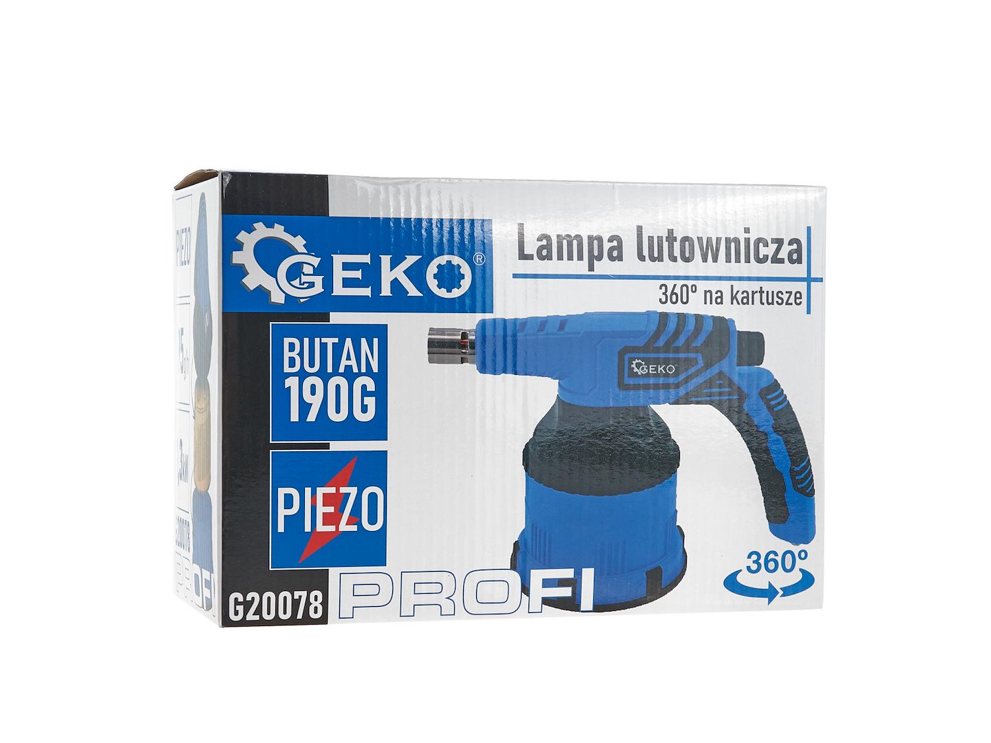 LAMPA DE LIPIT PE GAZ CU PIEZO 360° 190G, FLACARA REGABILA 1200°C - GEKO