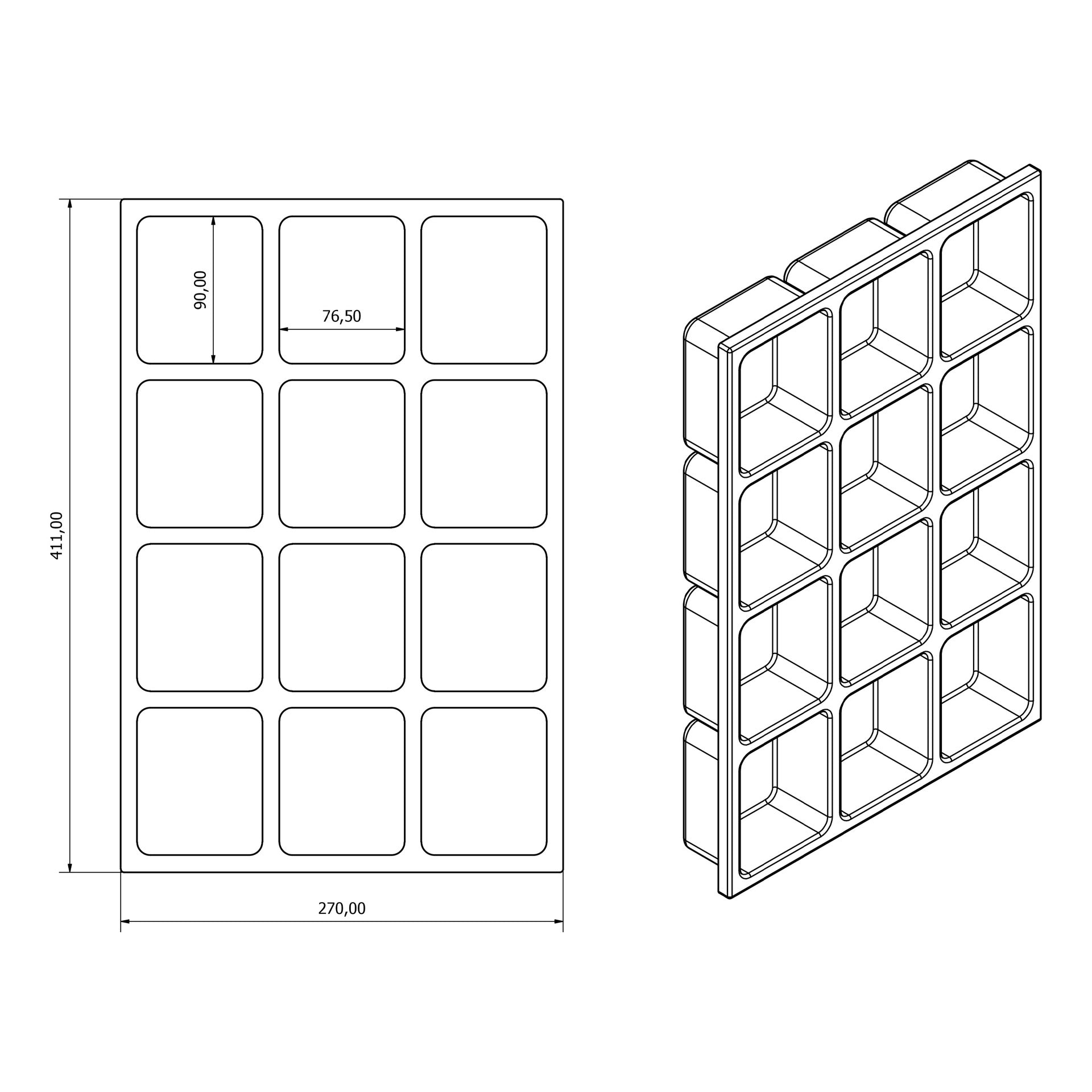 MODUL TAVA COMPARTIMENTATA BULLRAM EXPERT, 12 COMPARTIMENTE DIN PLASTIC REZISTENT PENTRU DULAP SCULE