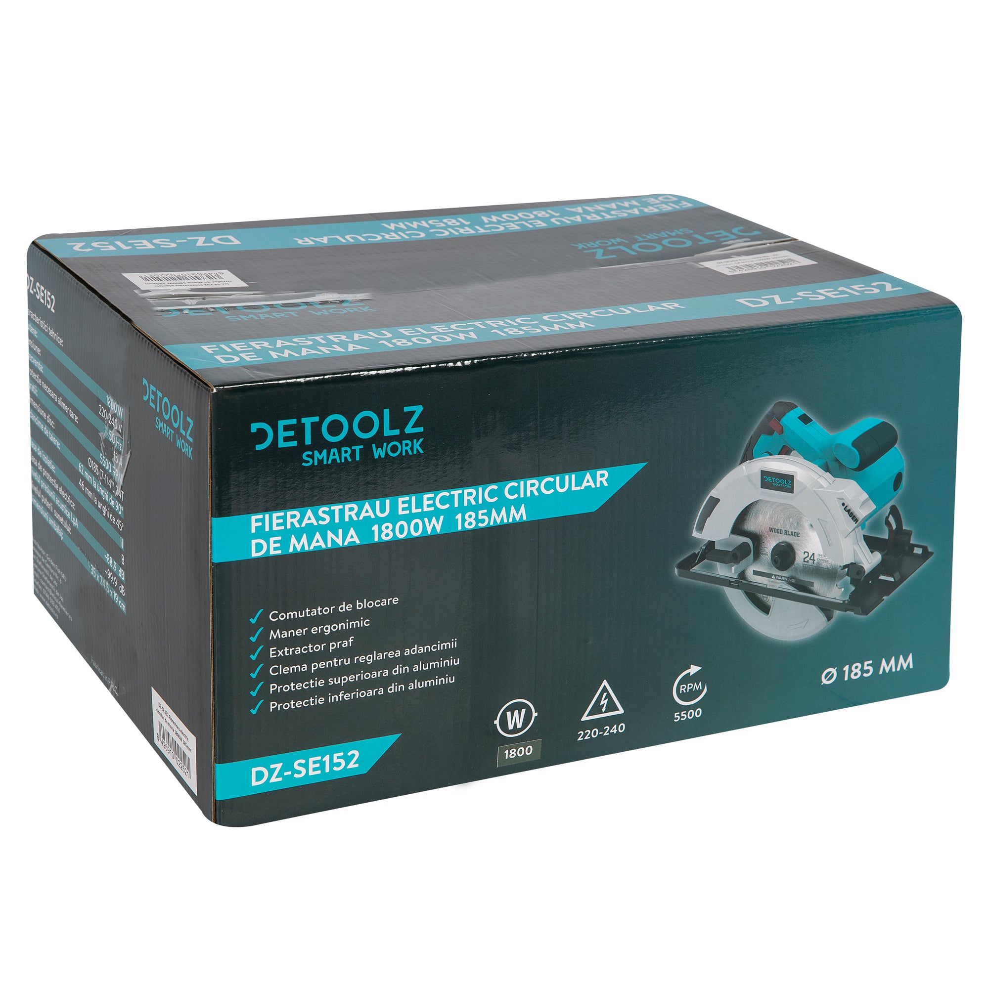 FIERASTRAU CIRCULAR DE MANA 1800W 185MM DETOOLZ