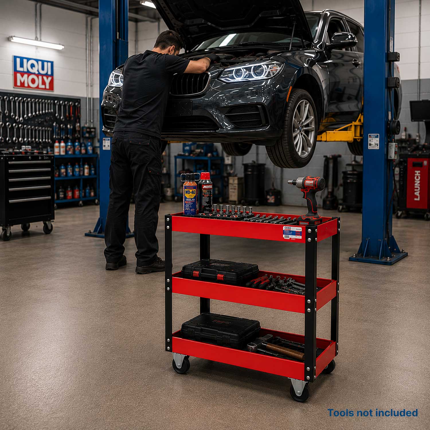 CARUCIOR MOBIL METALIC CU 3 RAFTURI GEBO TOOLS