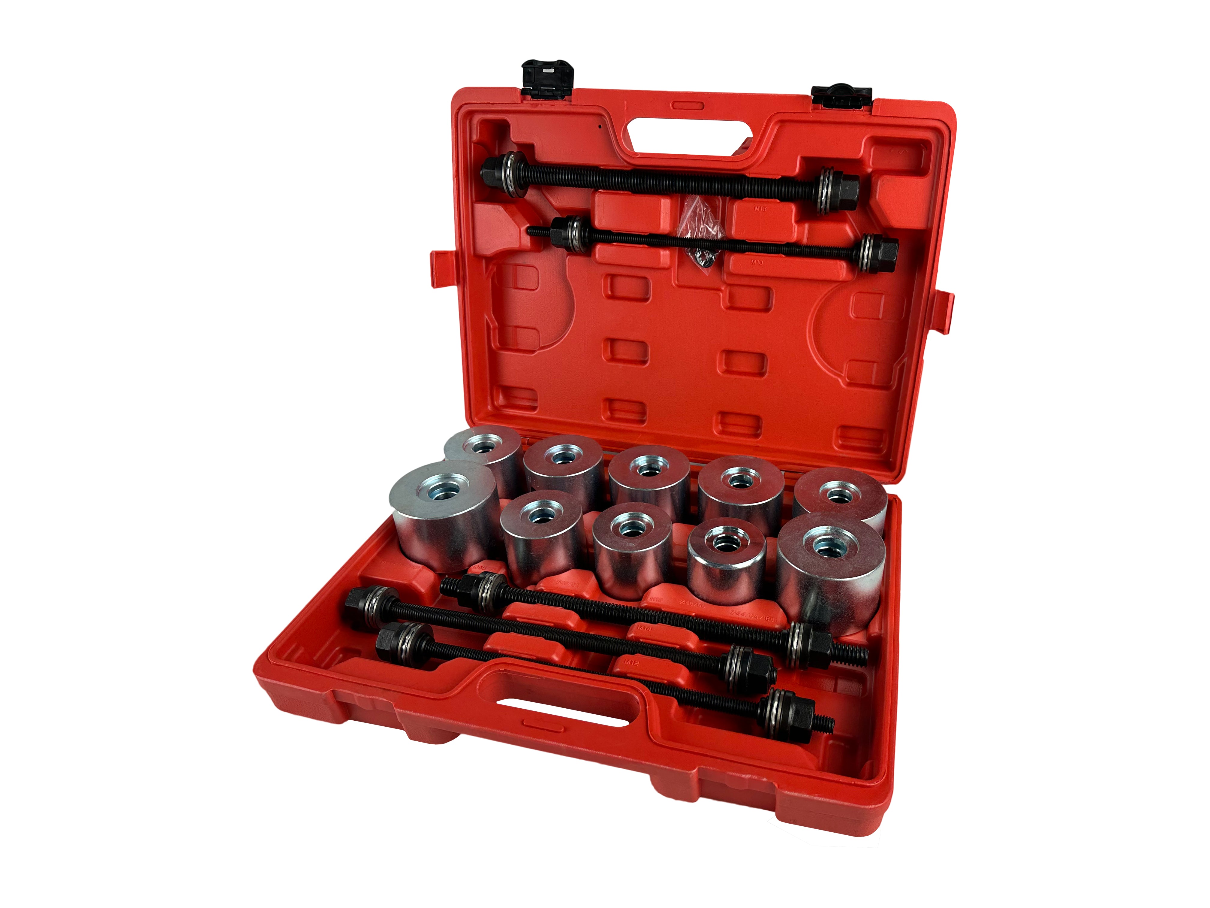 TRUSA PRESE EXTRAS SI MONTAT BUCSI SI RULMENTI SUSPENSIE, SILENT BLOCK 34-90MM 27 PIESE GEBO TOOLS