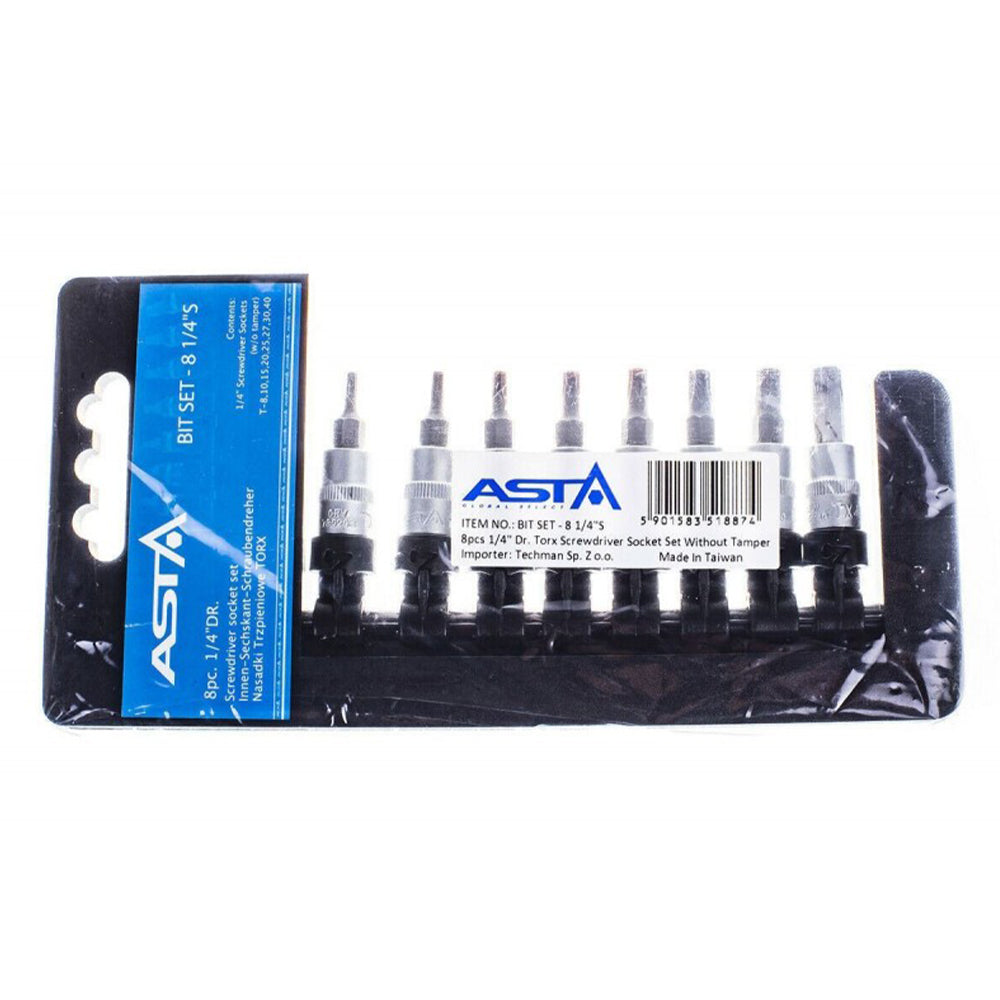 SET BIT TORX CU LOCAS 1/4 T8-T40 8 PIESE