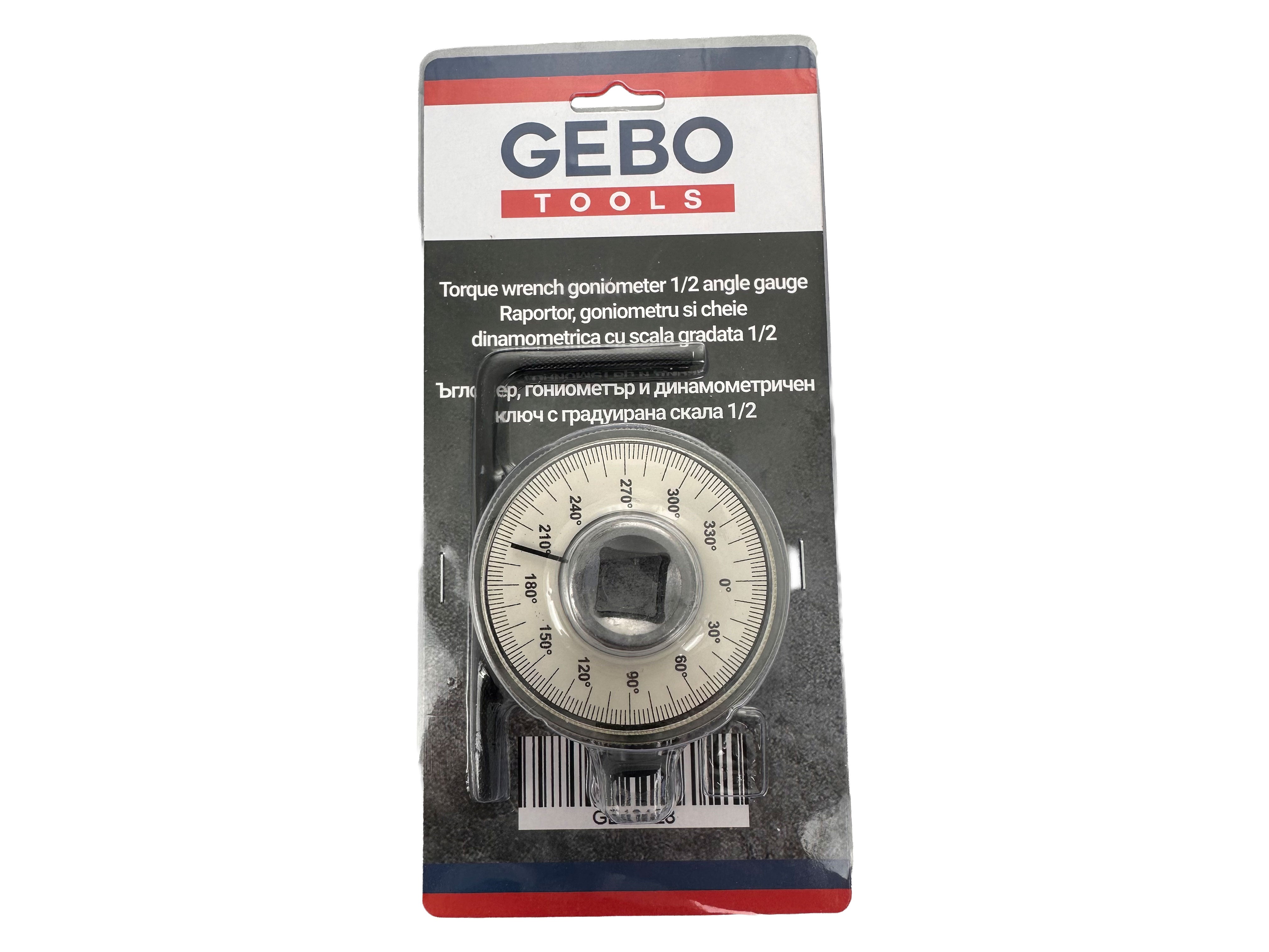 RAPORTOR, GONIOMETRU SI CHEIE DINAMOMETRICA CU SCALA GRADATA 1/2 GEBO TOOLS