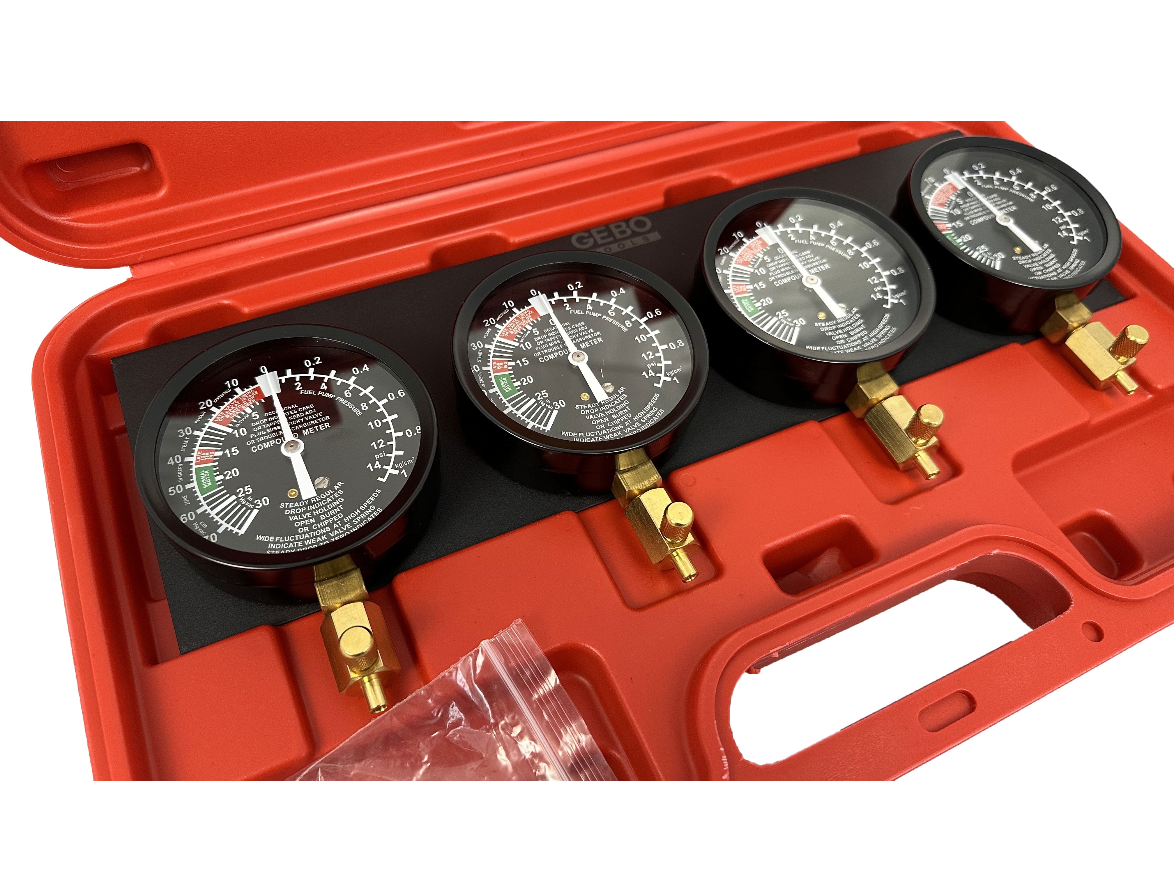 SINCRONIZATOR CARBURATOARE TESTER VID PRESIUNE GEBO TOOLS