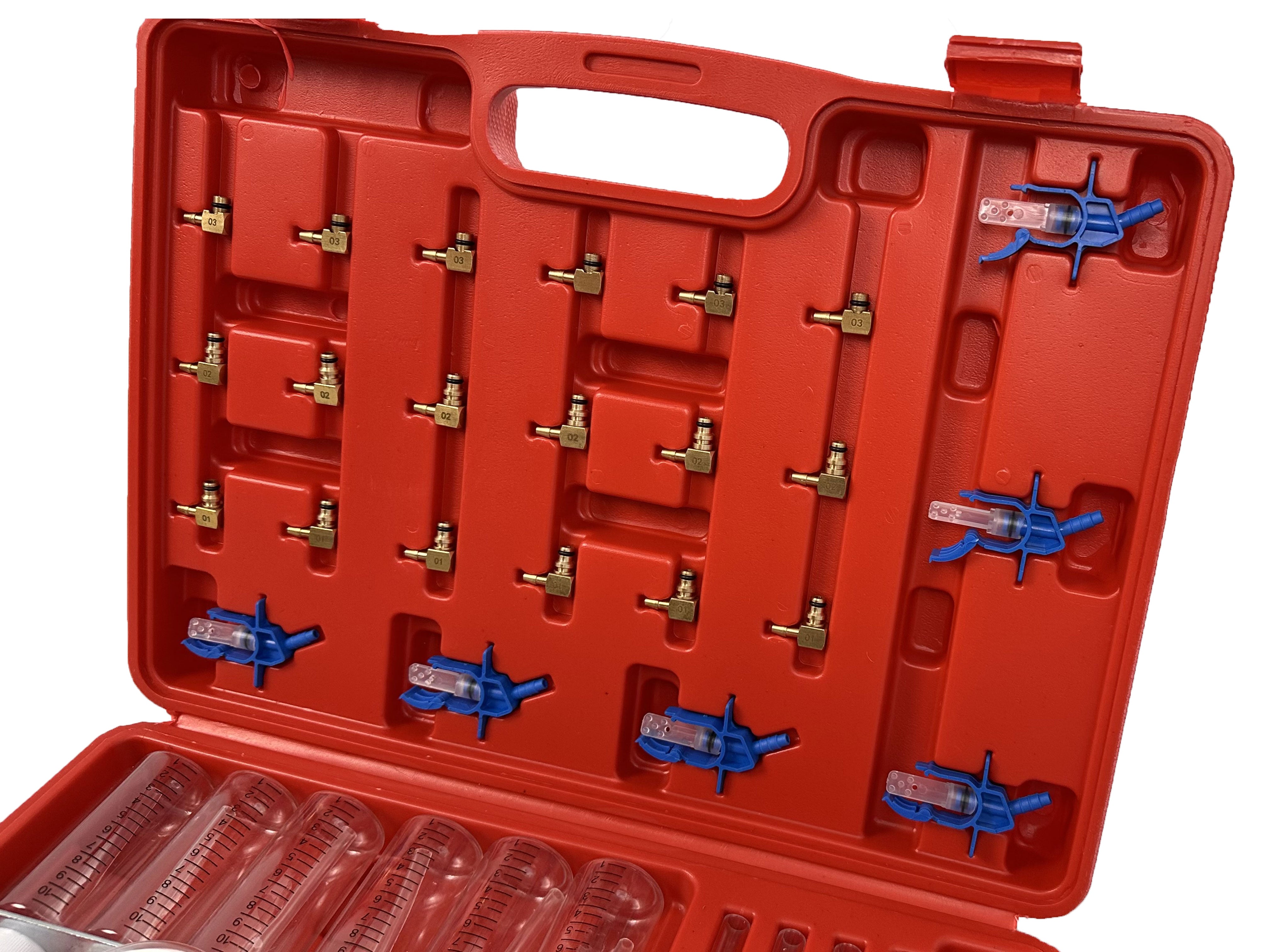 TRUSA VERIFICARE PIERDERI RETUR COMBUSTIBIL – KIT TEST DEBIT INJECTOARE DIESEL COMMON RAIL, ADAPTOR MOTOARE PANA LA 6 CILINDRI