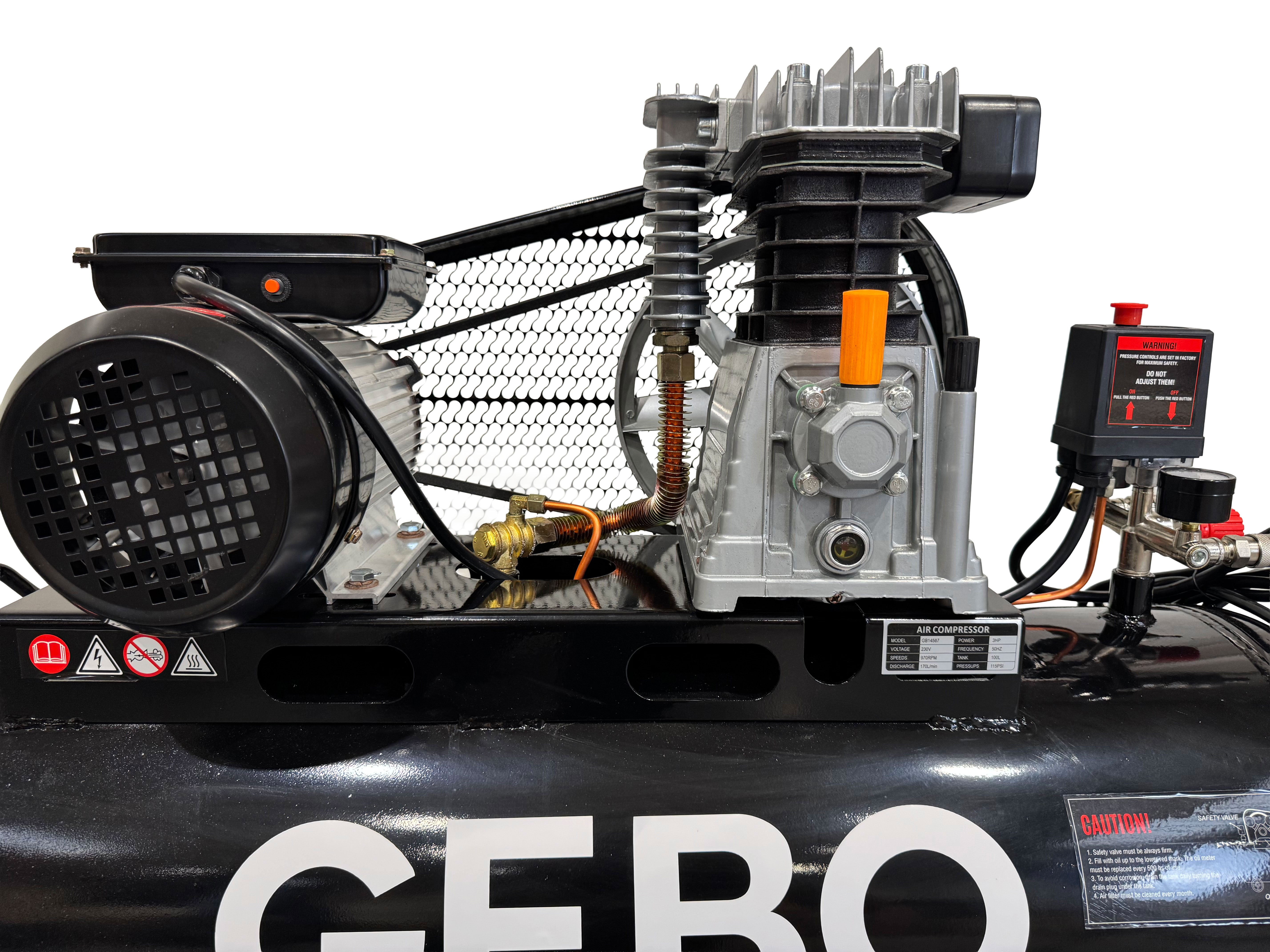 COMPRESOR AER 100L 3CP 220V GEBO TOOLS