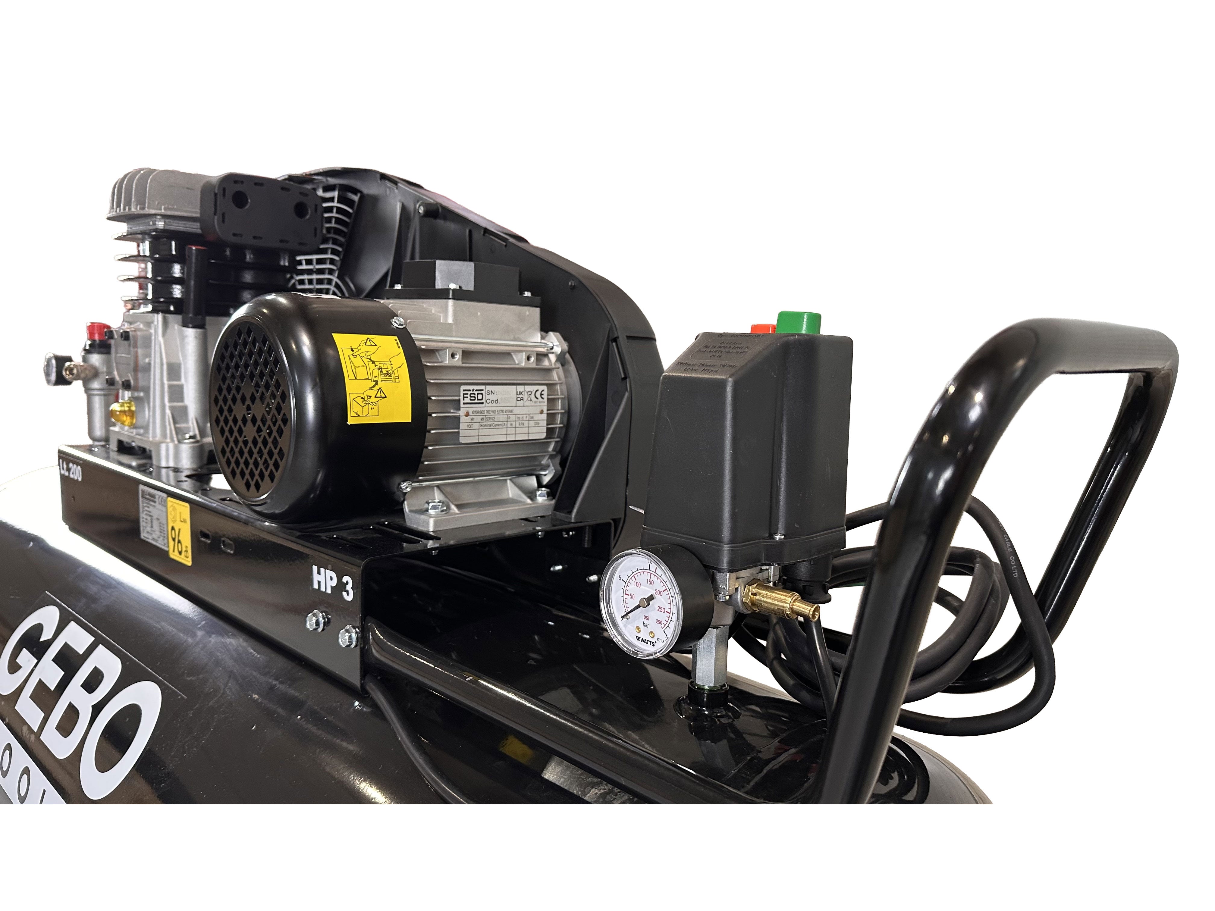 COMPRESOR PROFESIONAL 200L 3 CP 400 V GEBO TOOLS