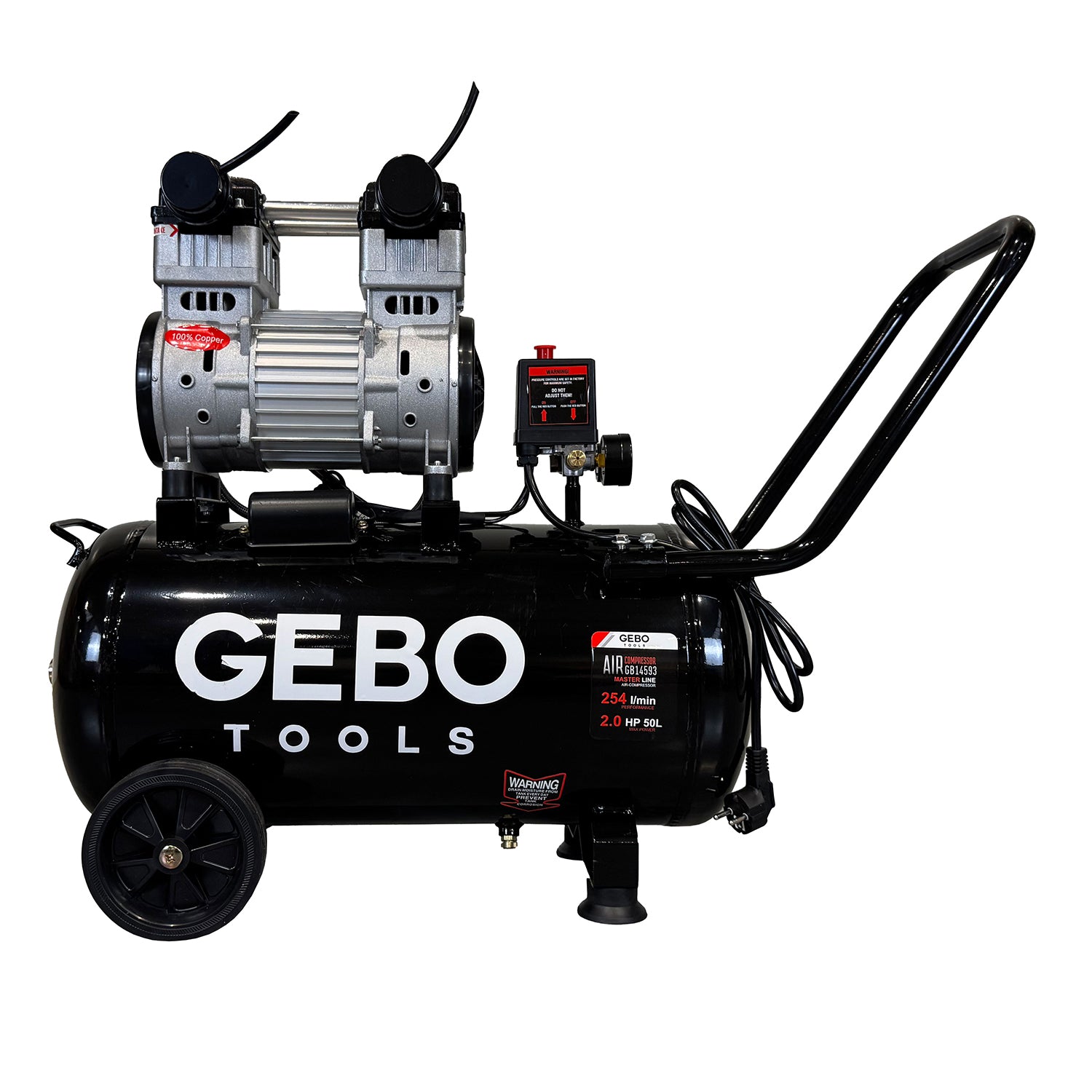 COMPRESOR SILENTIOS 50L 2CP GEBO TOOLS