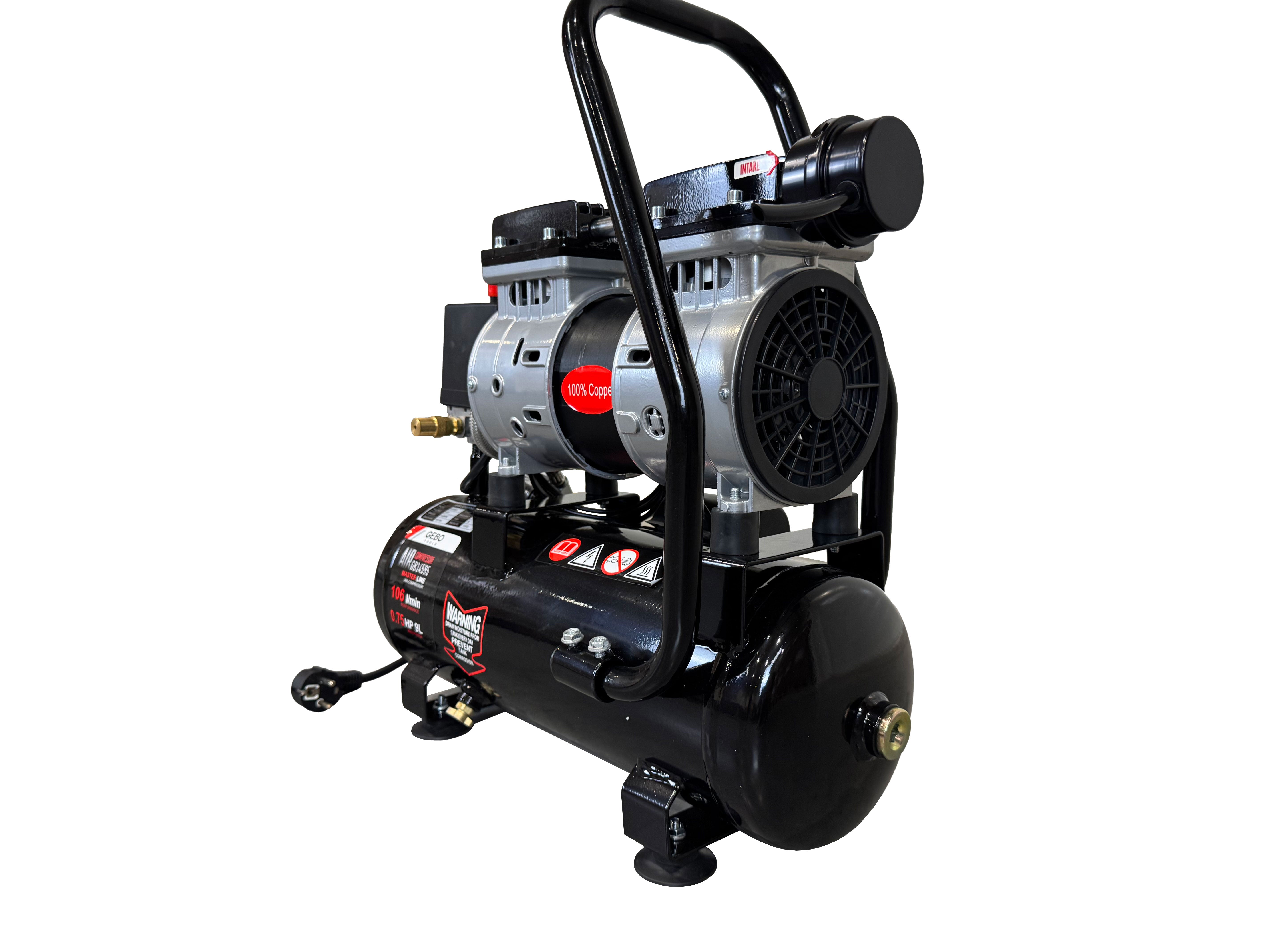 COMPRESOR SILENTIOS CU ZGOMOT REDUS FARA ULEI 9L GEBO TOOLS