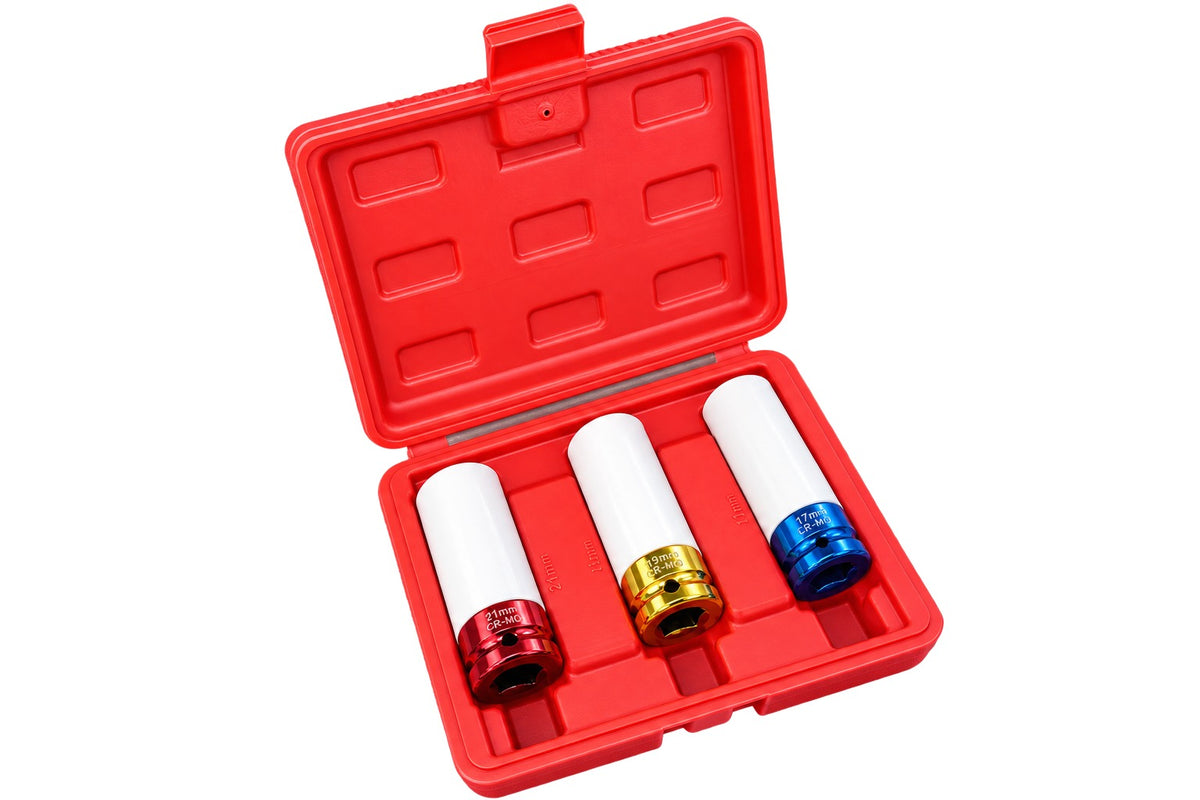 Set 3 buc tubulare cu protectie pentru jante aliaj 17 19 21 mm GEBO TOOLS