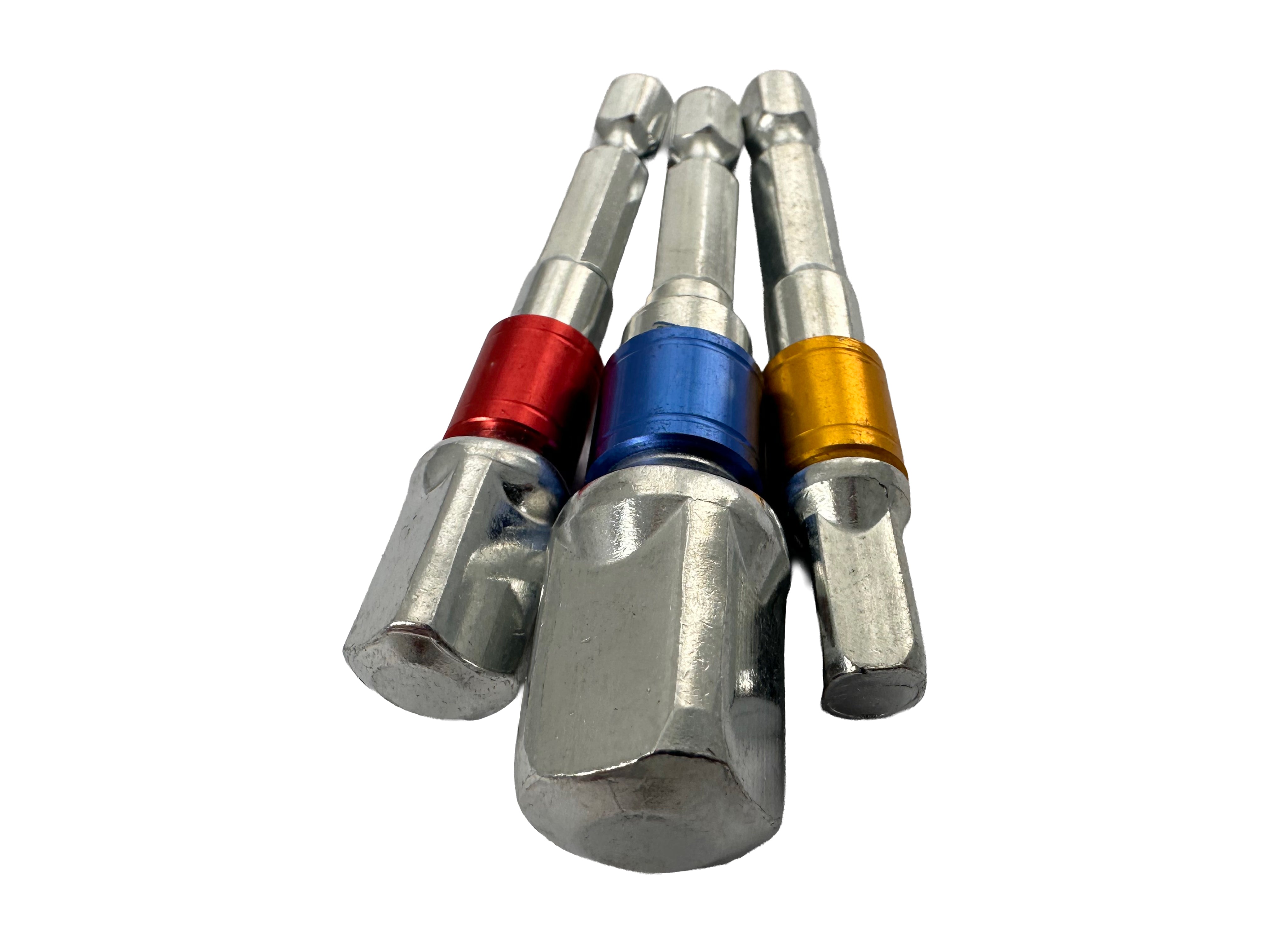 SET 3 BITI ADAPTORI HEXAGONALI 1/4 3/8 1/2 GEBO TOOLS