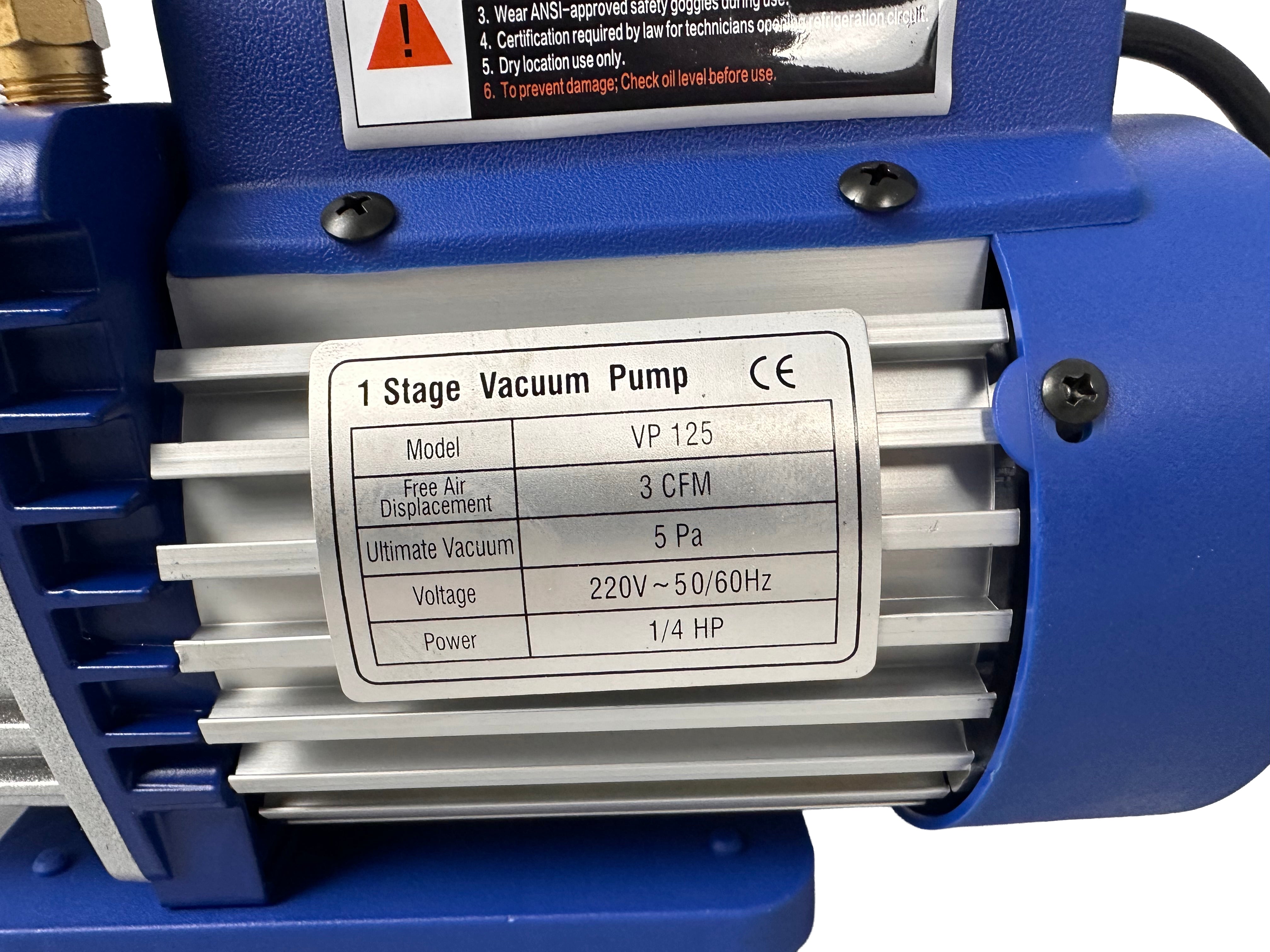 POMPA VID VACUUM AER CONDITIONAT CU O ETAPA MANOMETRU CU 2 PORTURI 70L/MIN GEBO TOOLS