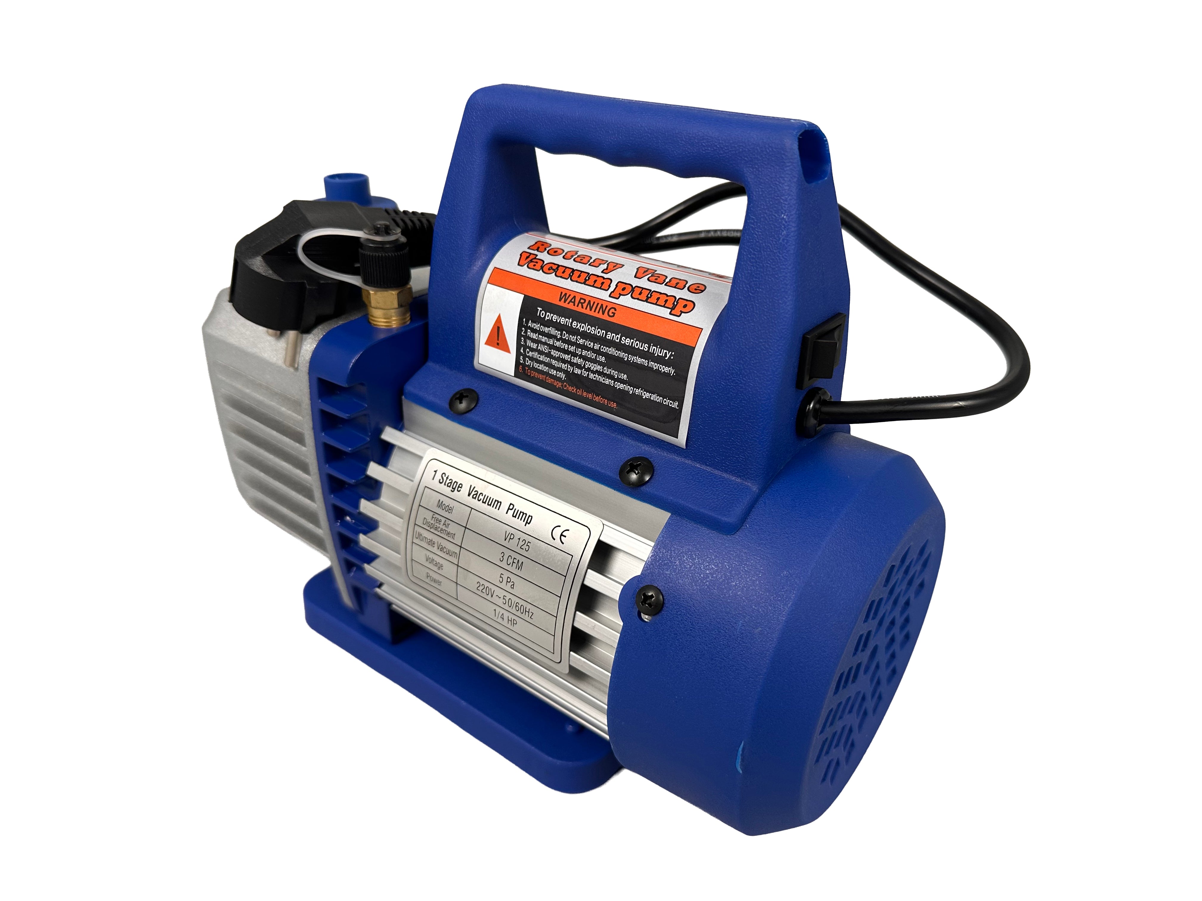 POMPA VID VACUUM AER CONDITIONAT CU O ETAPA MANOMETRU CU 2 PORTURI 70L/MIN GEBO TOOLS