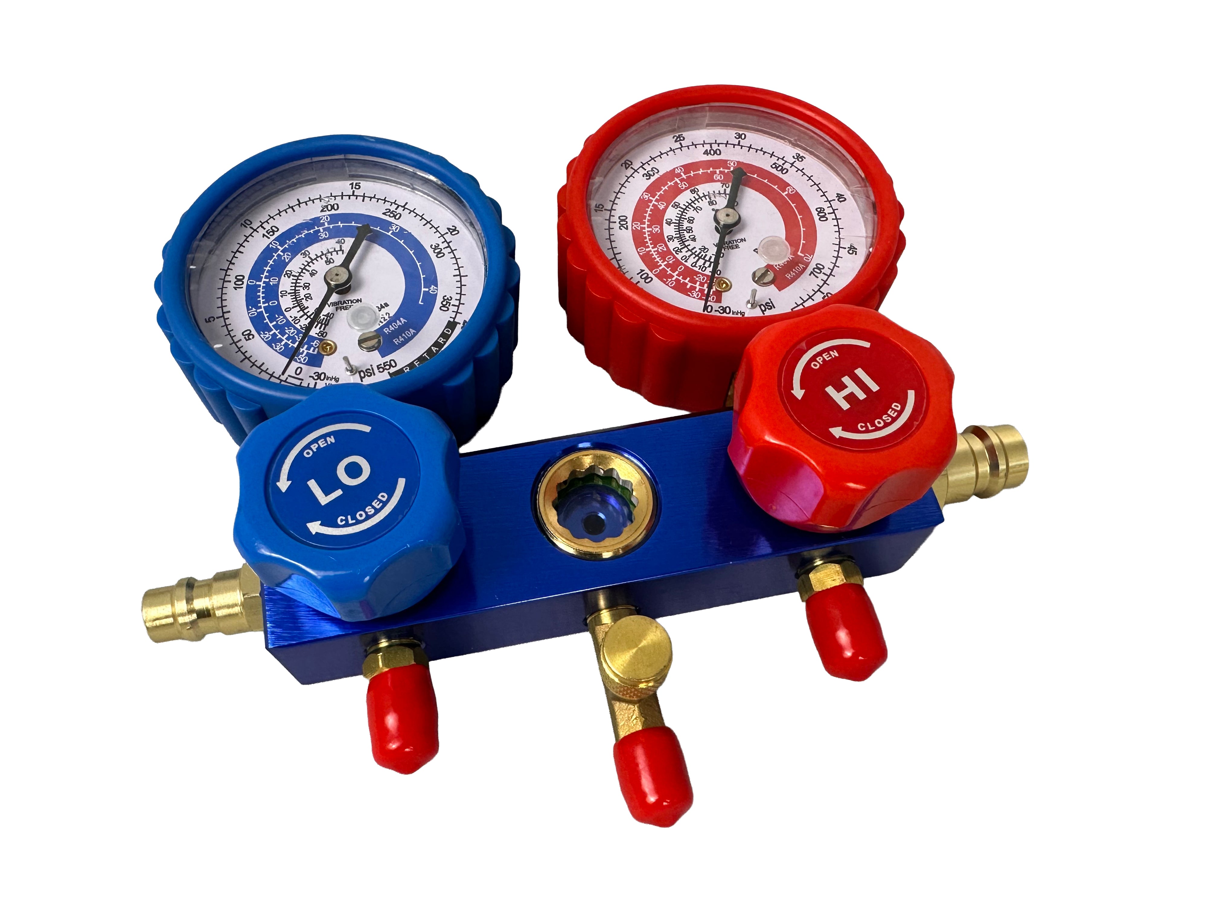 POMPA VID VACUUM AER CONDITIONAT CU O ETAPA MANOMETRU CU 2 PORTURI 70L/MIN GEBO TOOLS