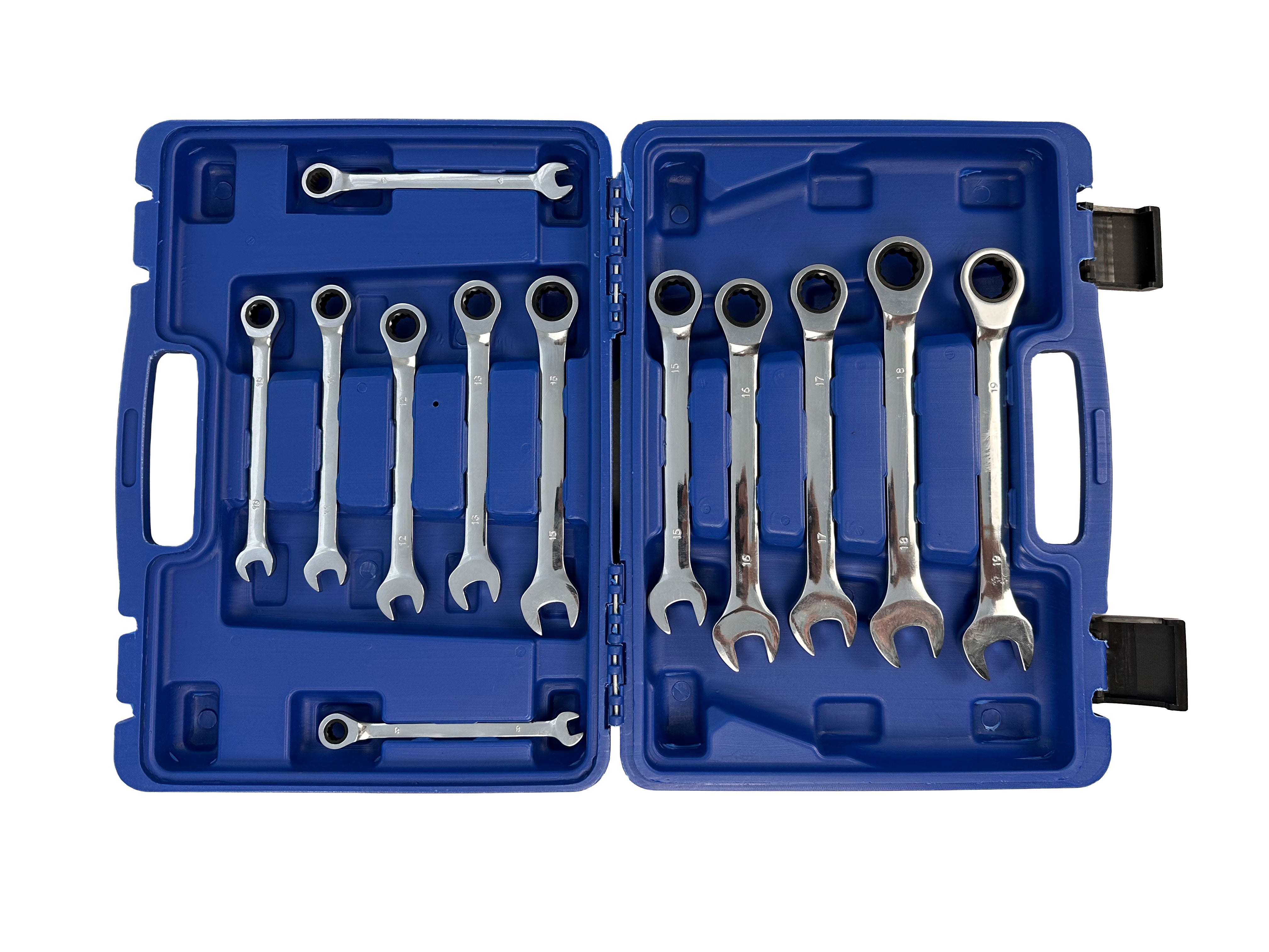 TRUSA CHEI COMBINATE CU CLICHET 8-19MM 12 PIESE GEBO TOOLS